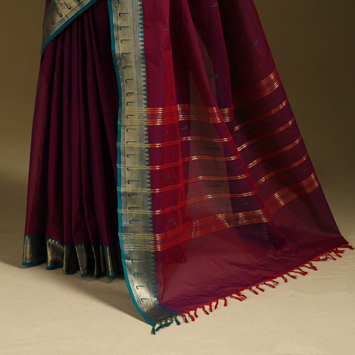 Thread buti cotton kanchipuram saree with border 45