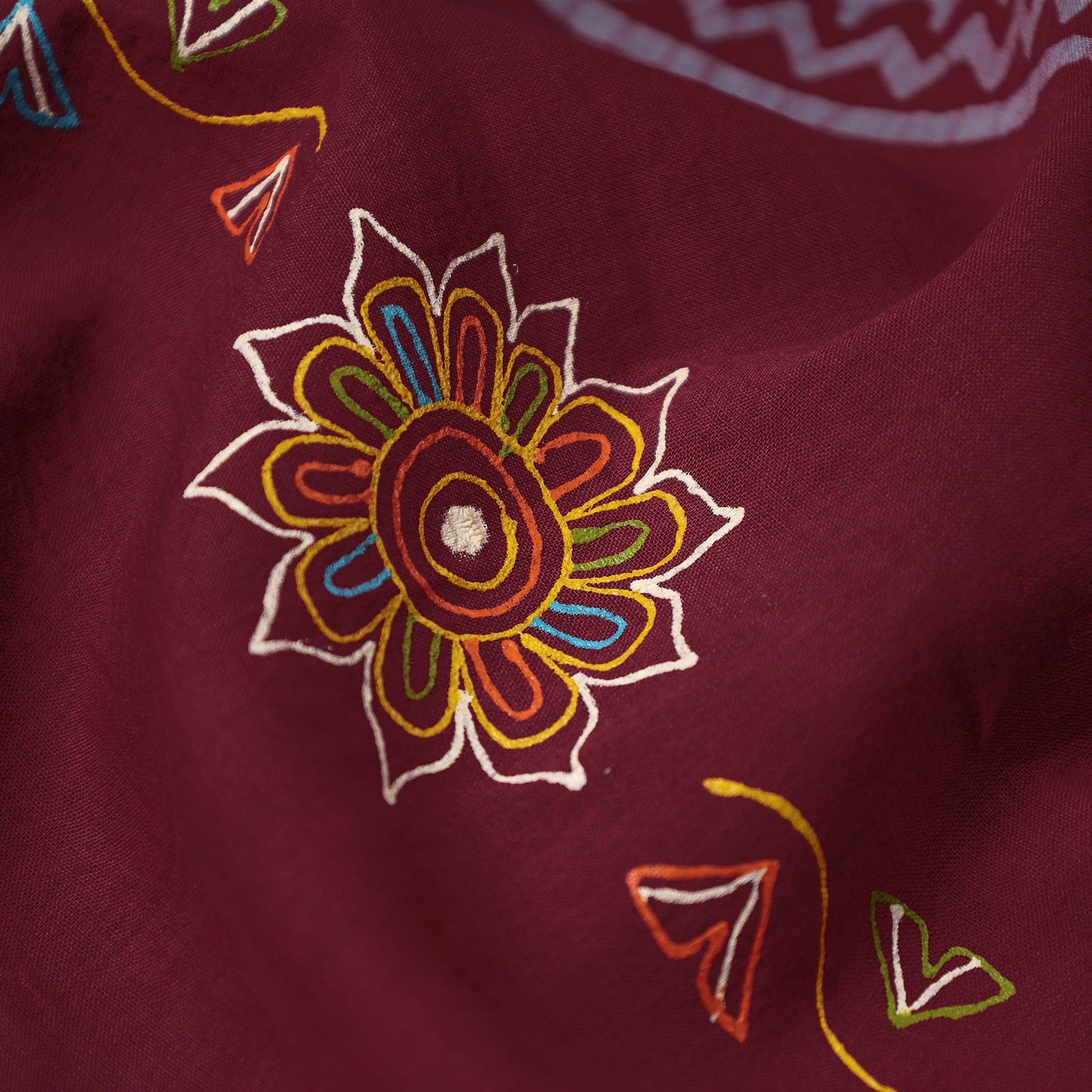Traditional Rogan Art Hand Painted Batik Cotton Stole