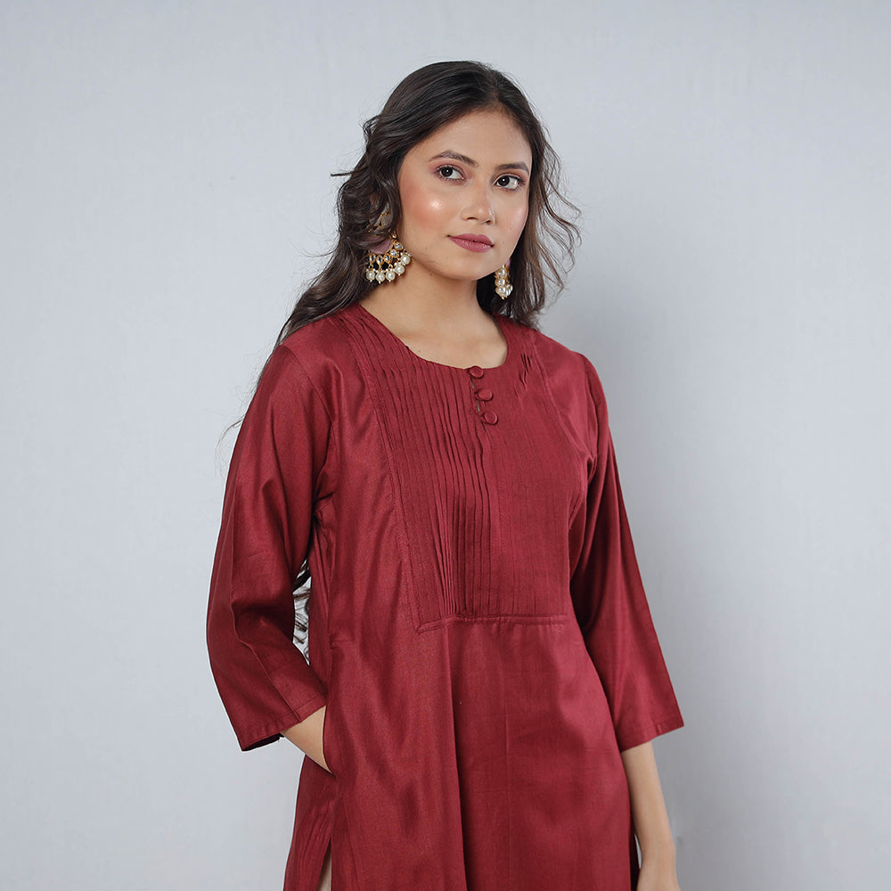 iTokri Casuals - Tussar Silk Long Kurta for Women