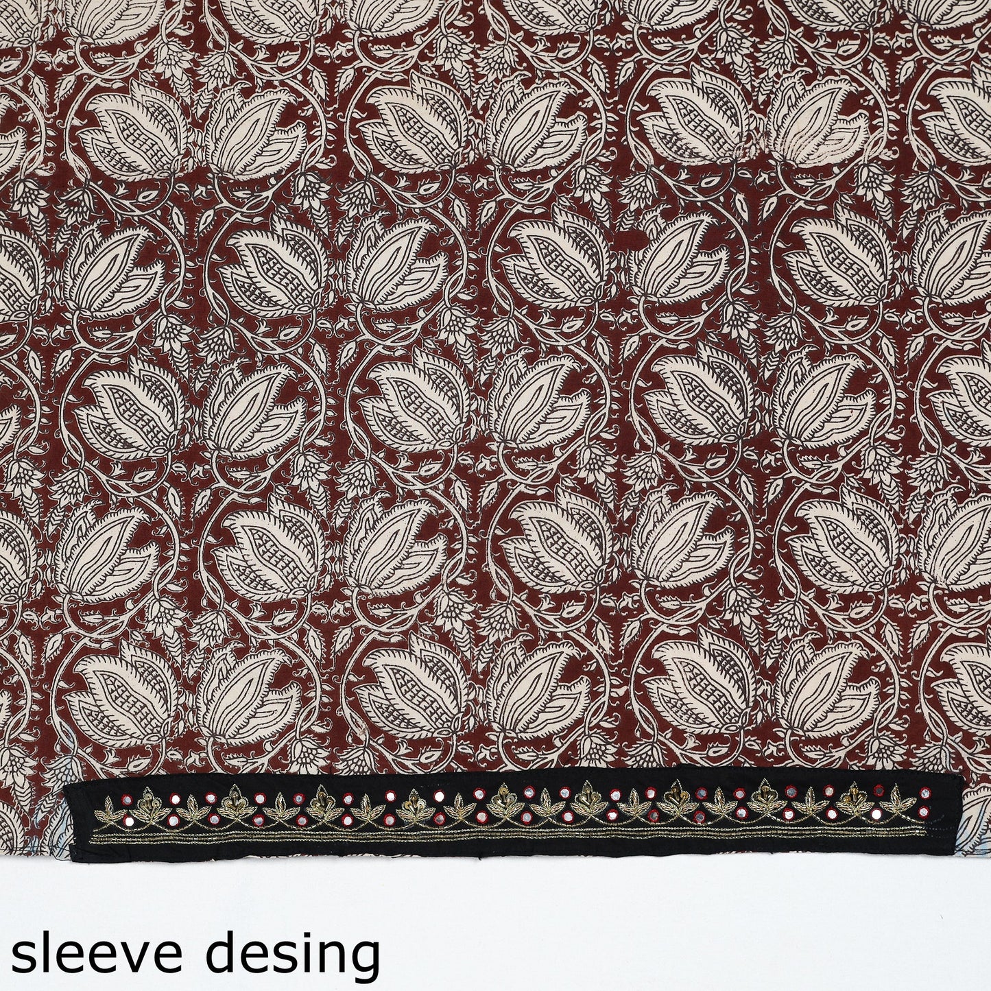 Buy Zardozi Hand Embroidered Kalamkari Cotton Blouse Piece 21