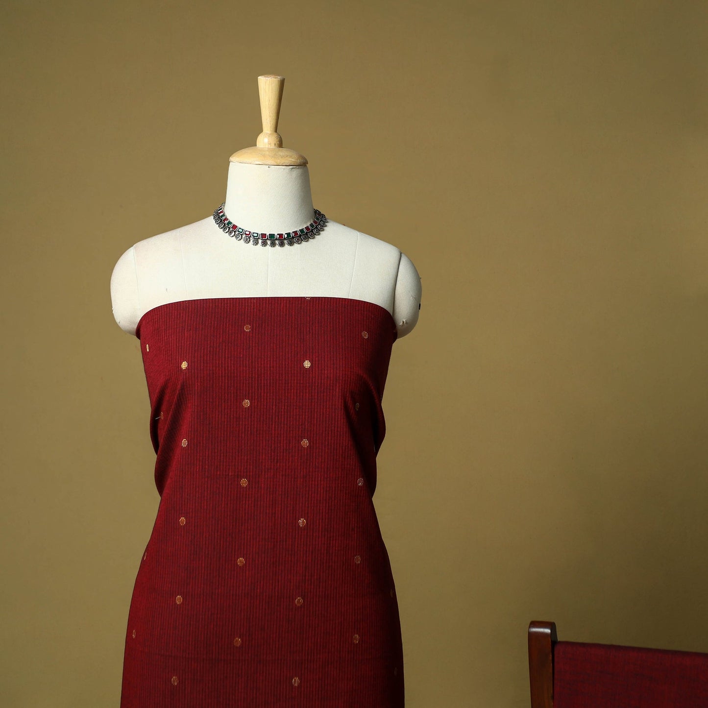 Zari buti jacquard cotton 3pc unstitched dress material 53