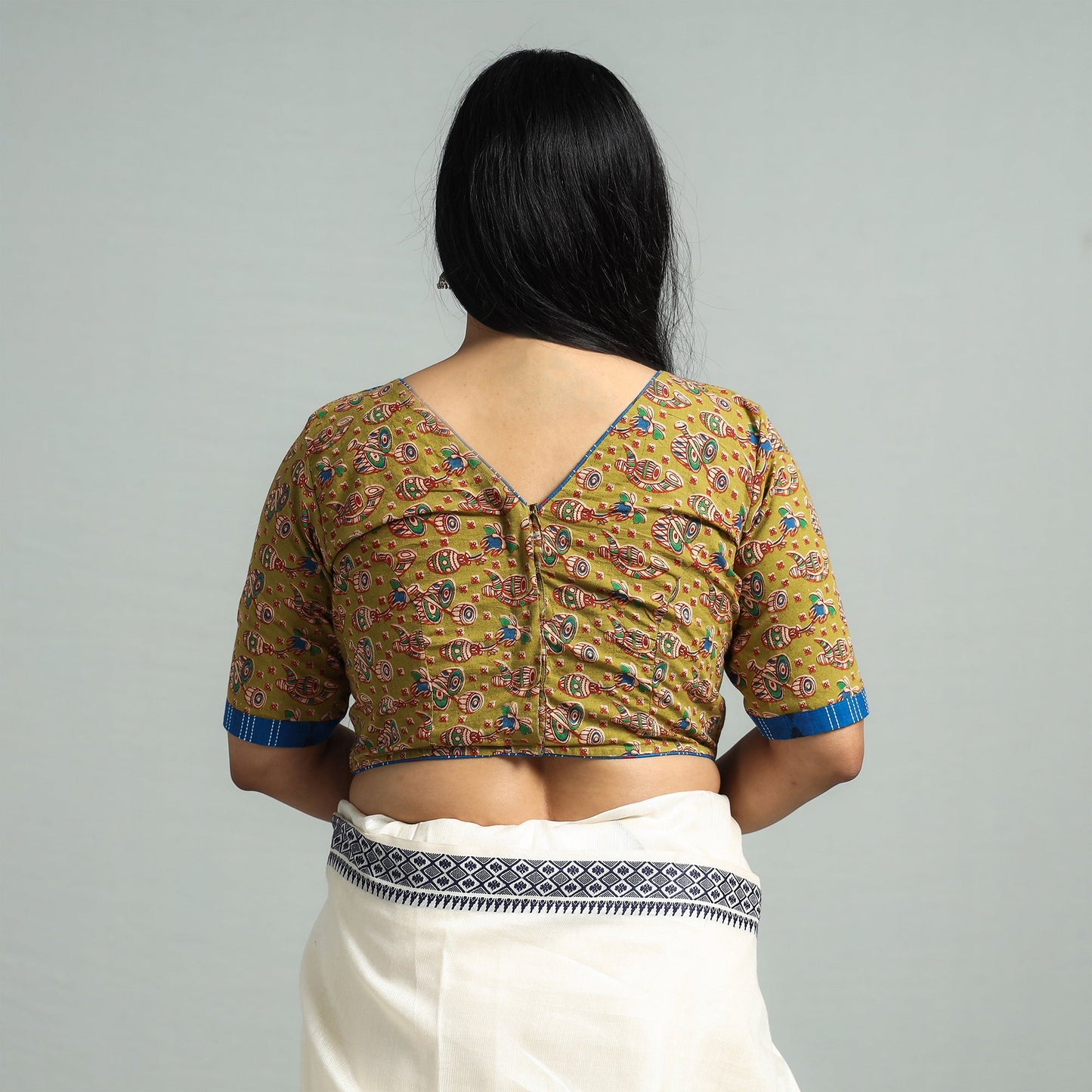 Buy Kalamkari Printed Cotton Stitched Blouse