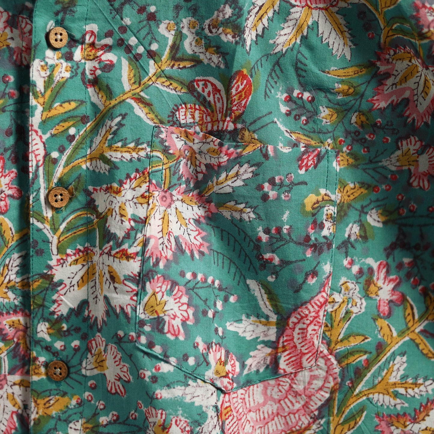Men cotton sanganeri hand block print half sleeve shirt 06