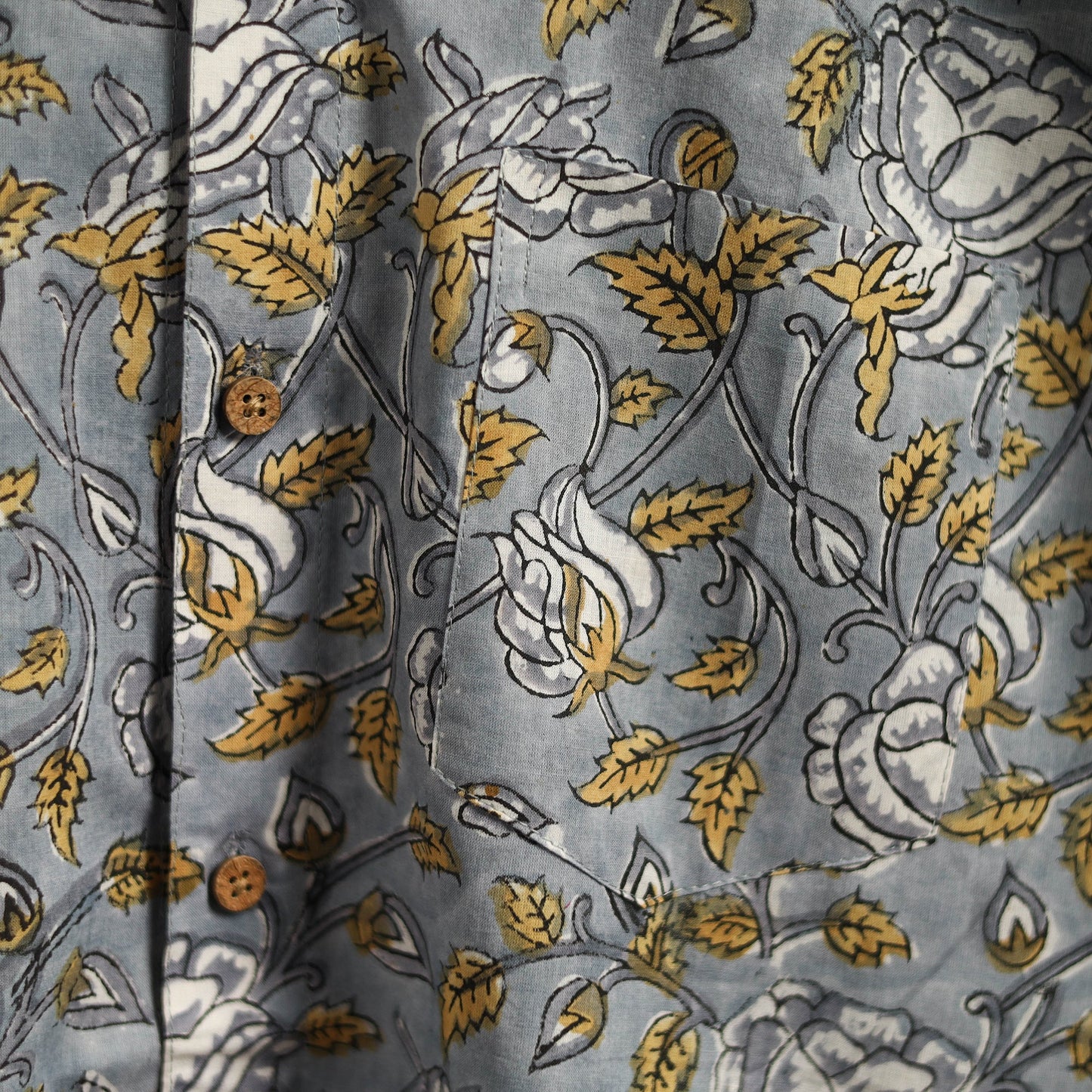 Men cotton sanganeri hand block print half sleeve shirt 08