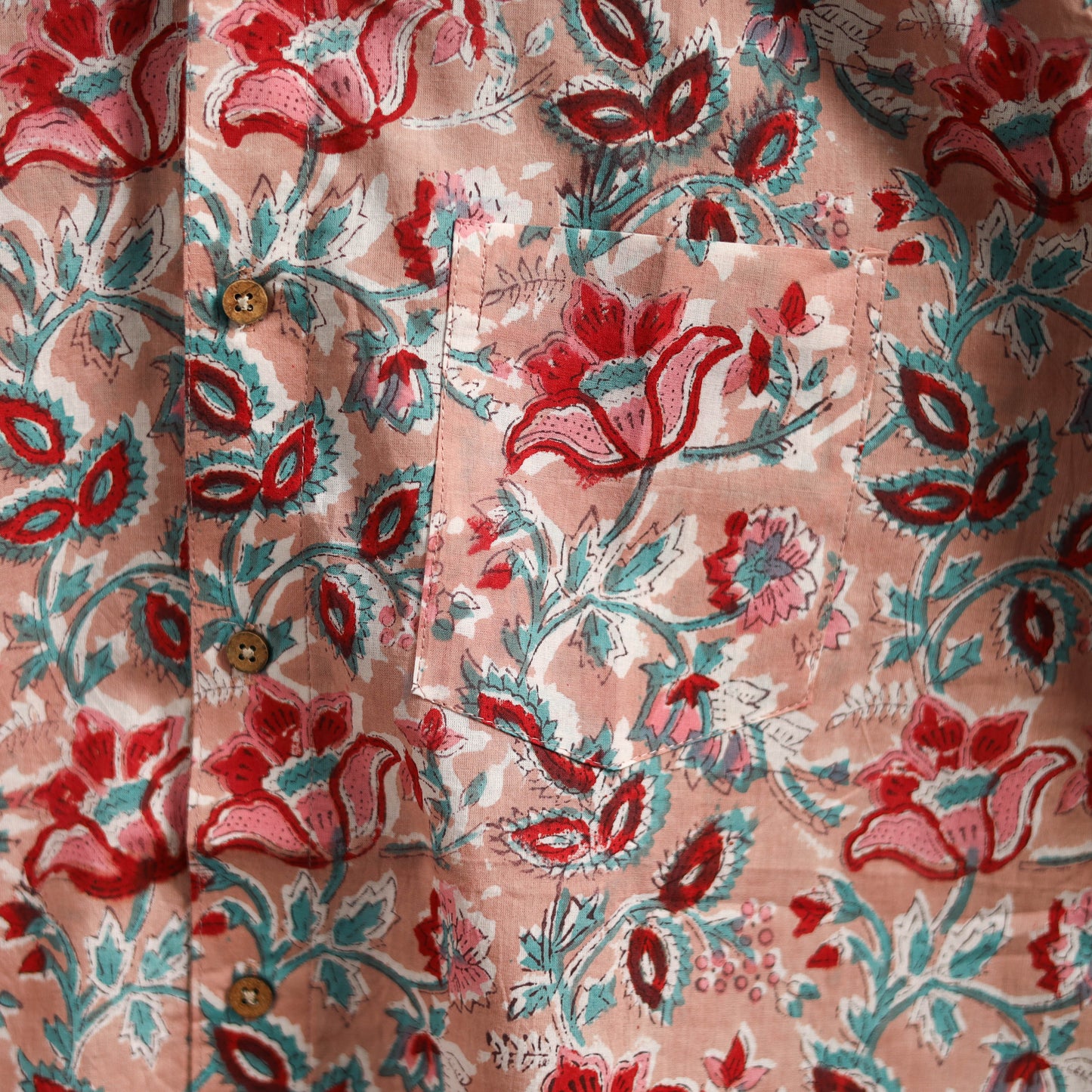 Men cotton sanganeri hand block print half sleeve shirt 12