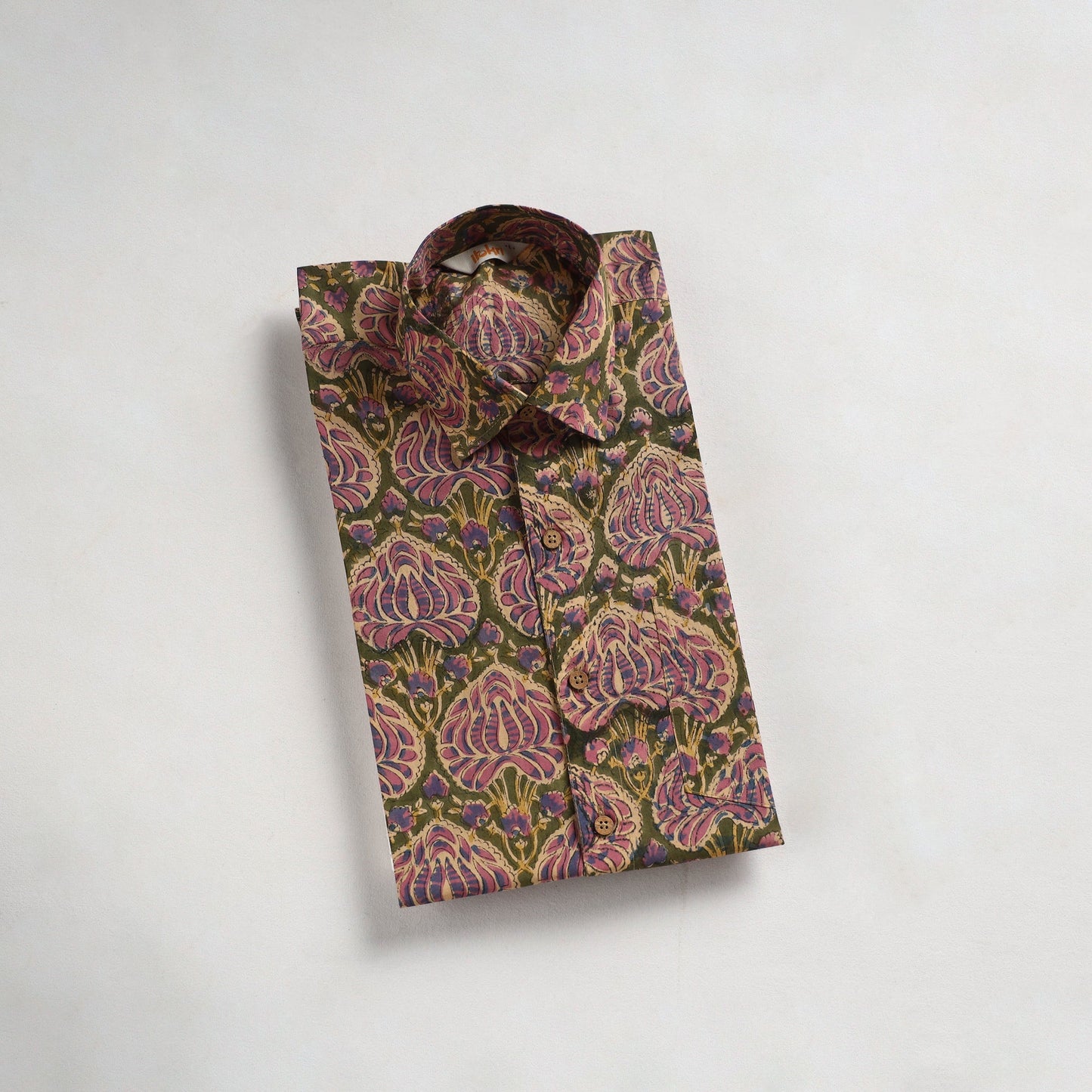 Men cotton sanganeri hand block print half sleeve shirt 13