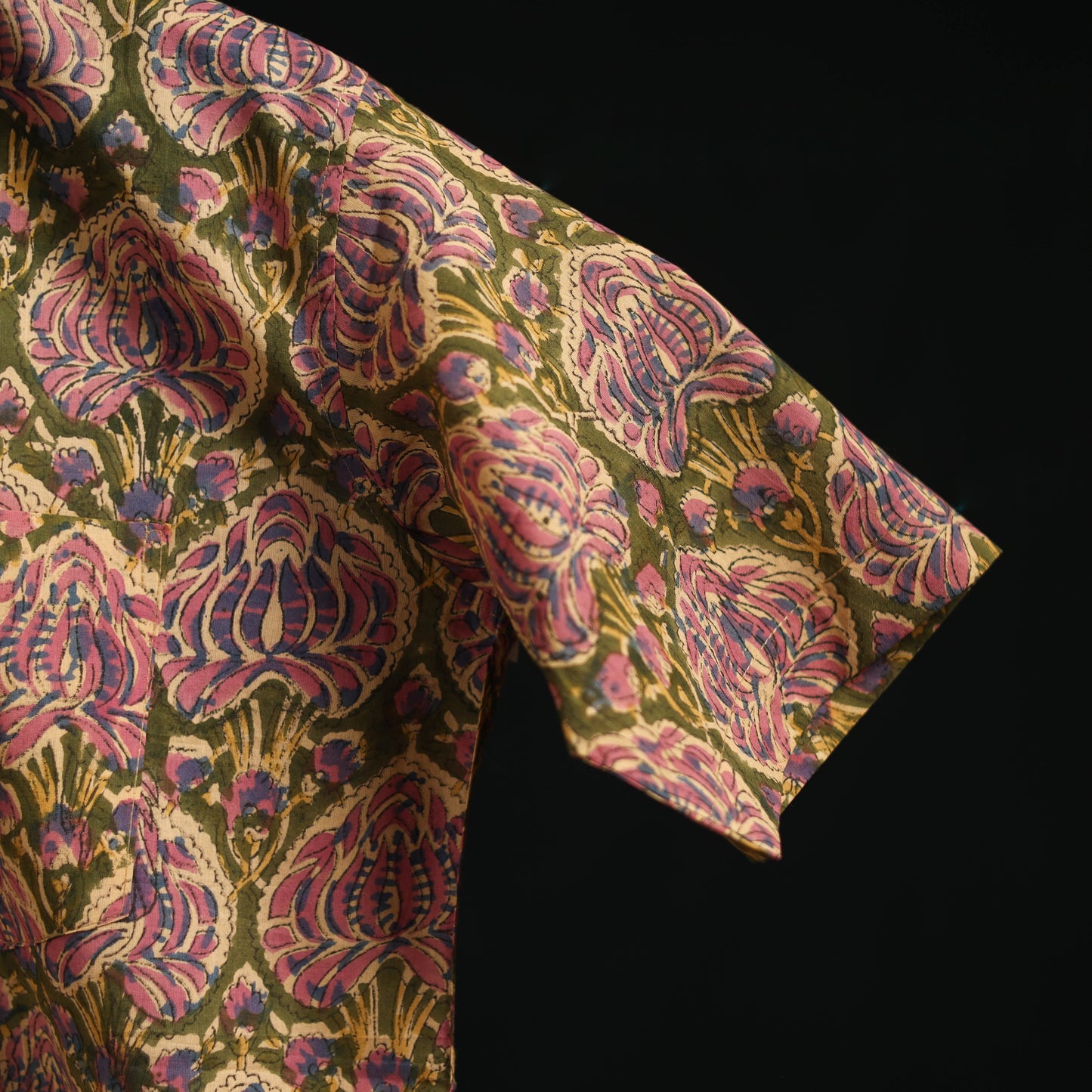 Men cotton sanganeri hand block print half sleeve shirt 13
