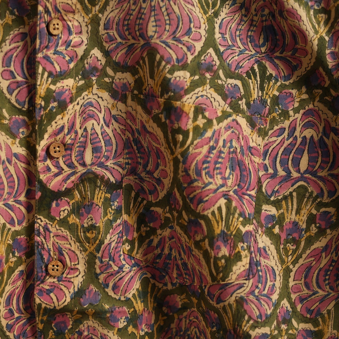 Men cotton sanganeri hand block print half sleeve shirt 13