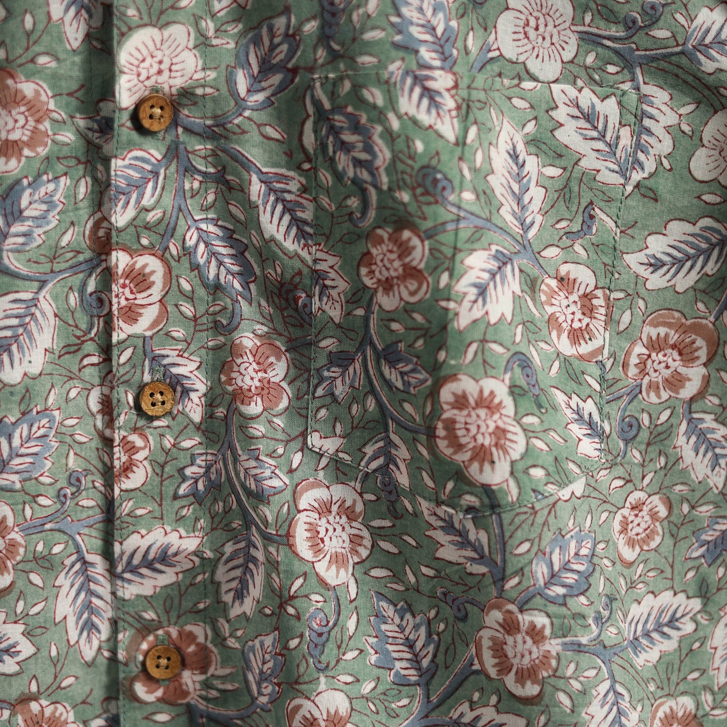 Men cotton sanganeri hand block print half sleeve shirt 17