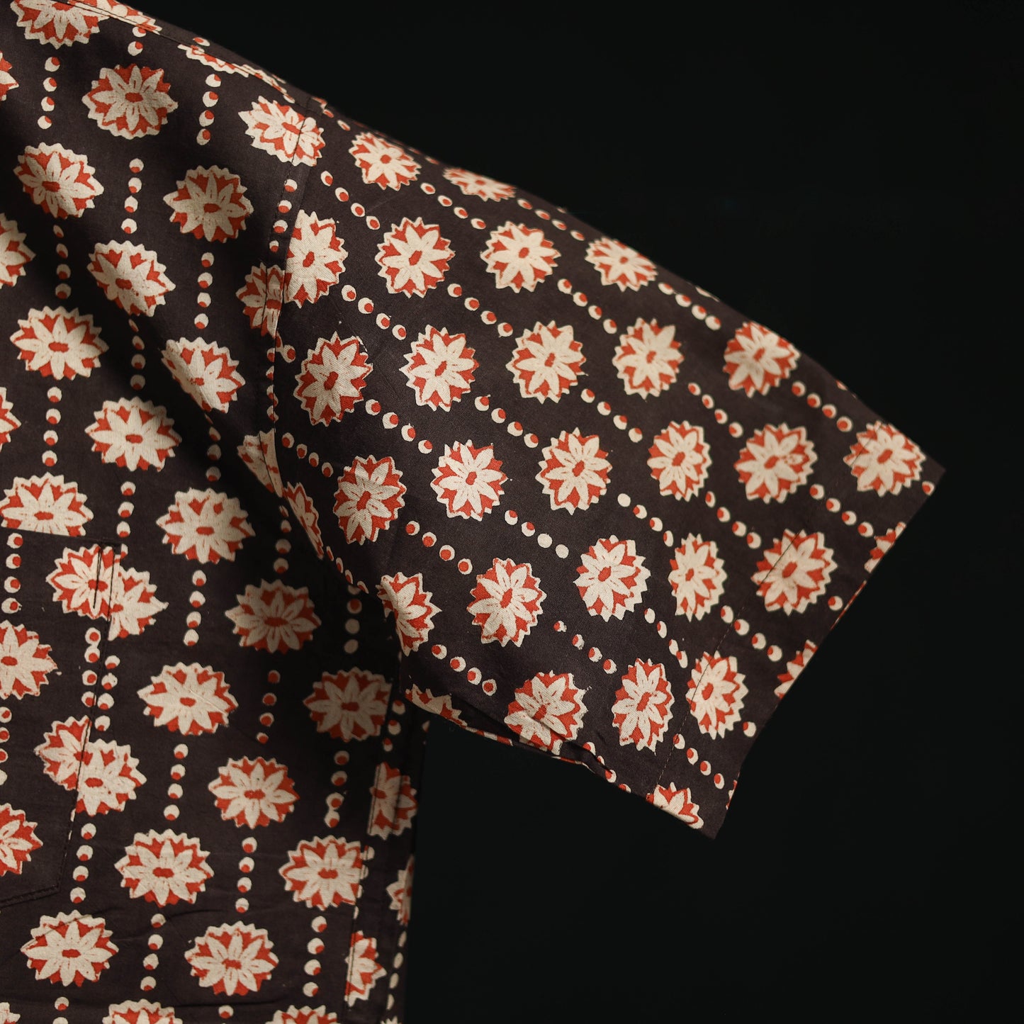 Men cotton sanganeri hand block print half sleeve shirt 18