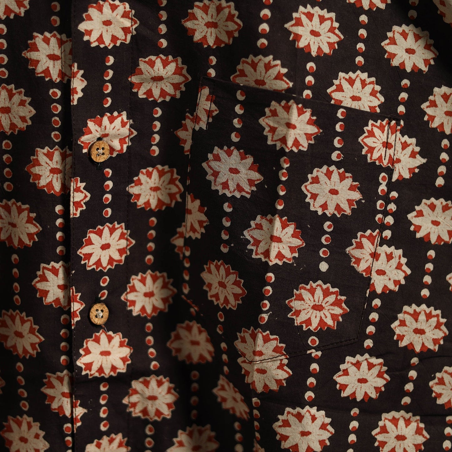 Men cotton sanganeri hand block print half sleeve shirt 18