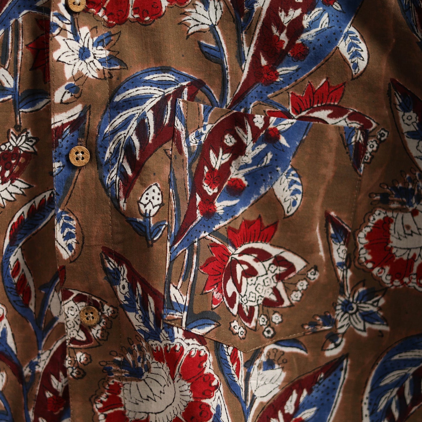 Men cotton sanganeri hand block print half sleeve shirt 19