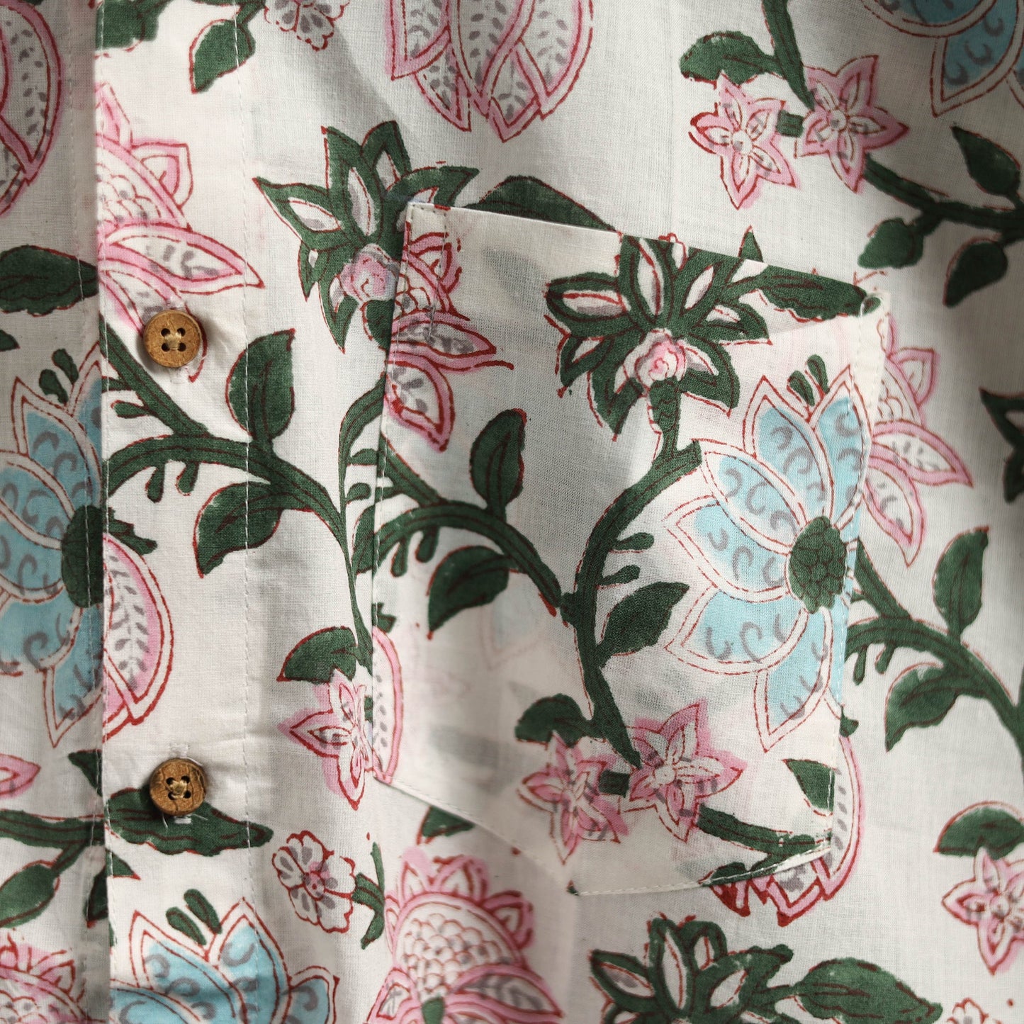 Men cotton sanganeri hand block print half sleeve shirt 20