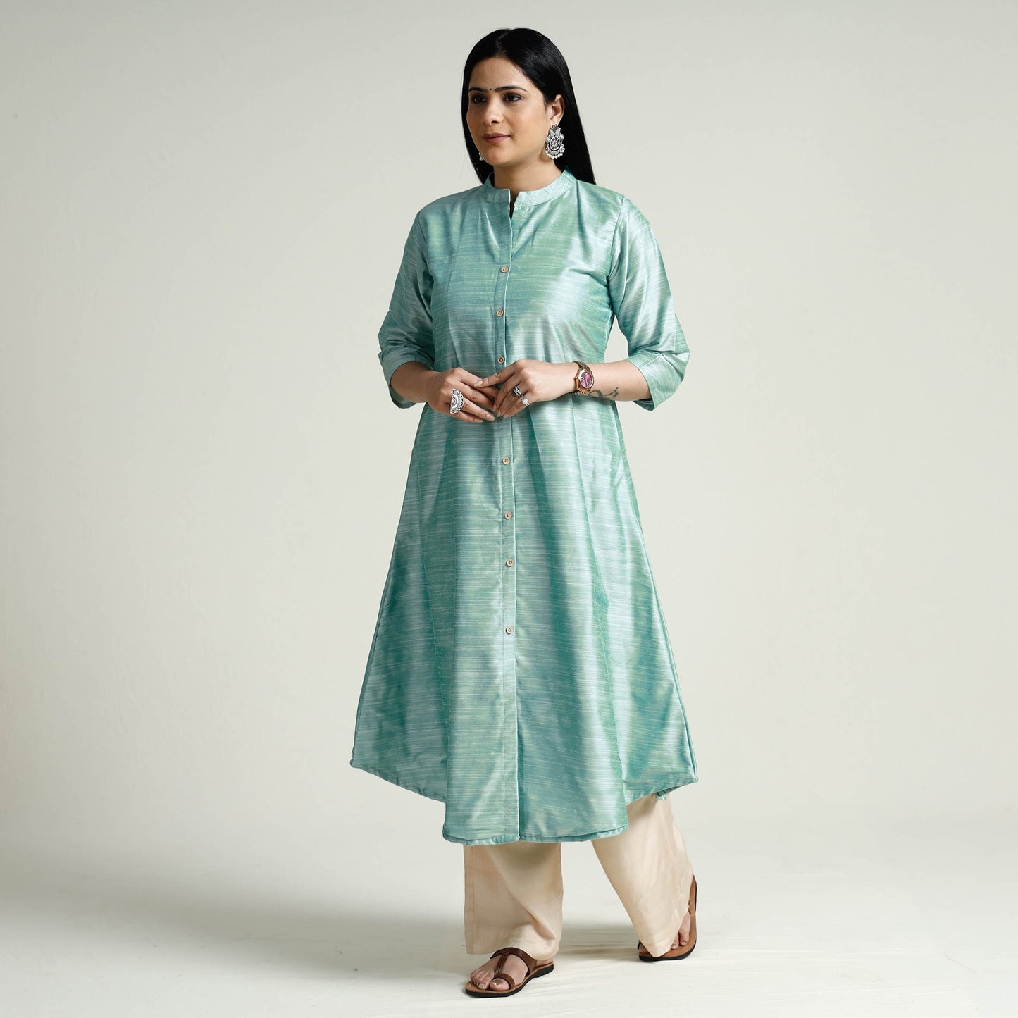 Buy Plain Silk Long Kurta Online at iTokri.com
