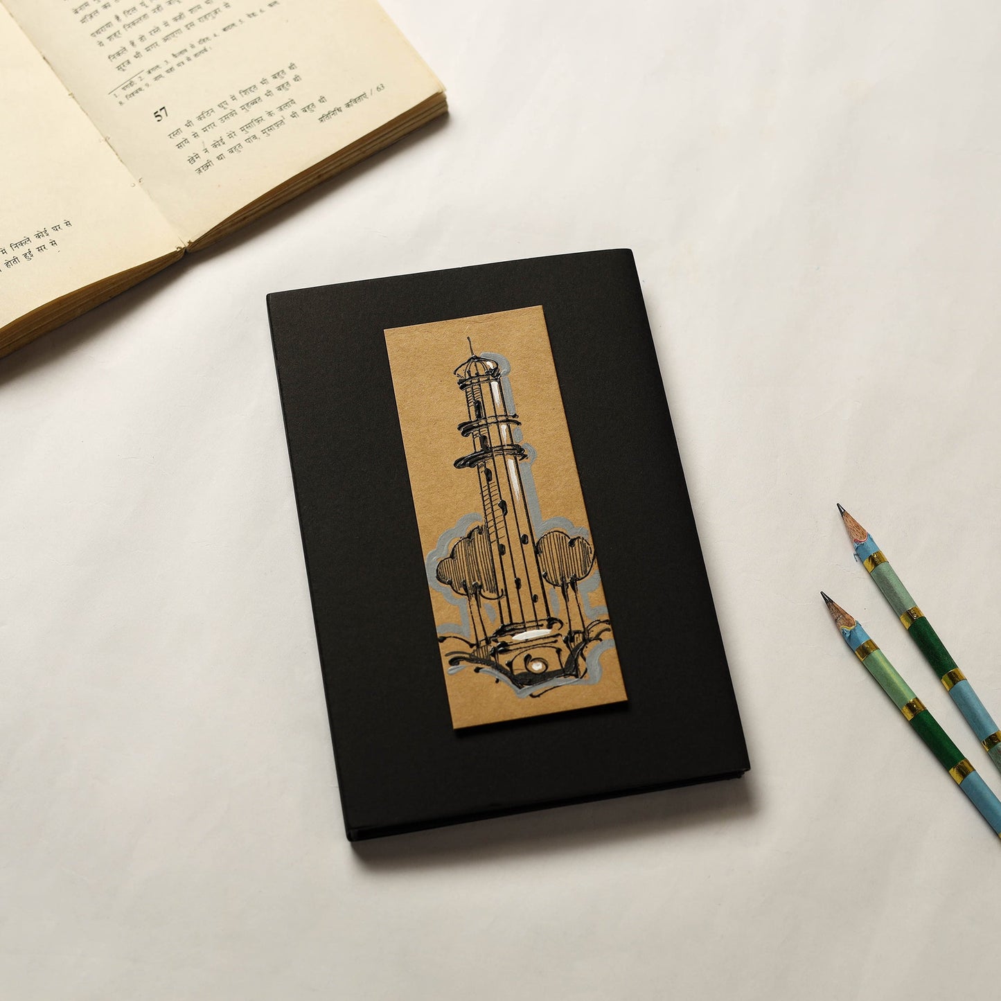 Monuments - Handpainted Handmade Paper Notebook