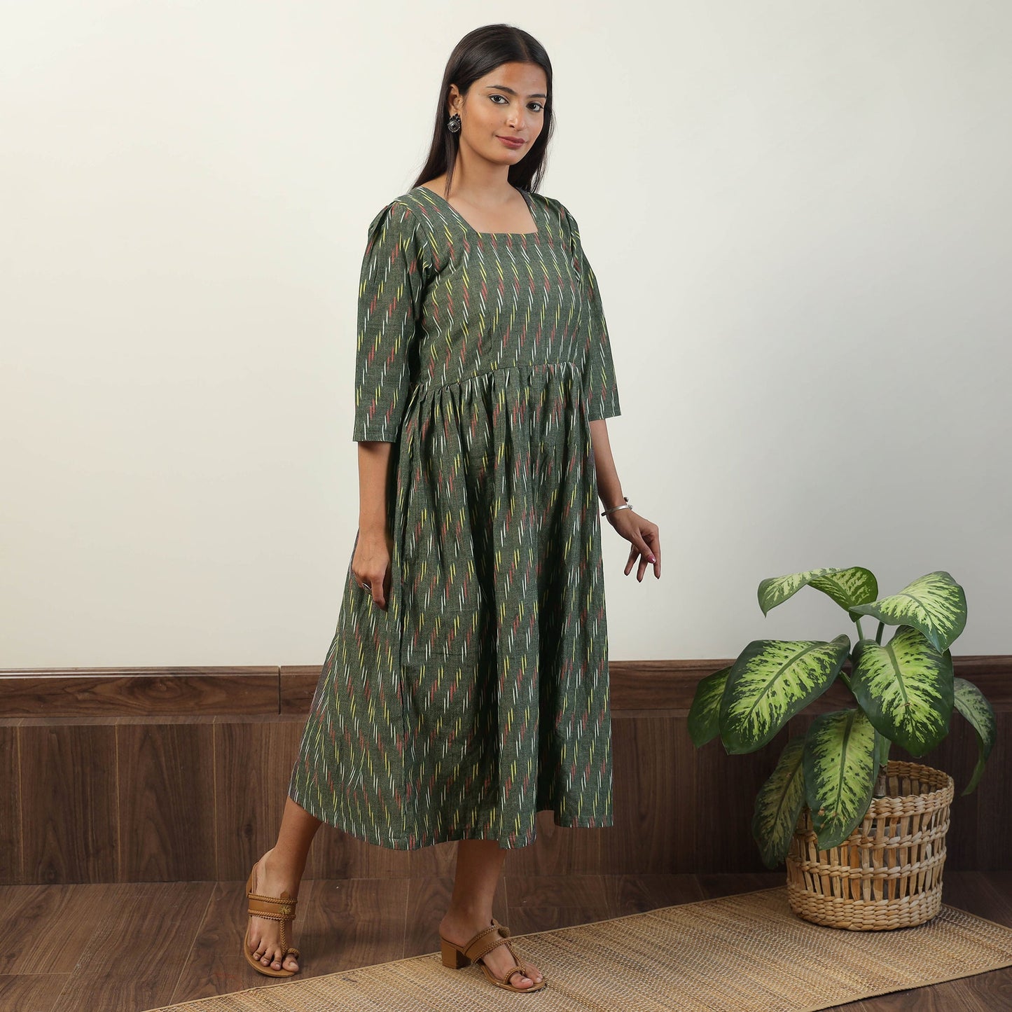 Pochampally Ikat Weave Cotton Dress 10 Online l iTokri.com