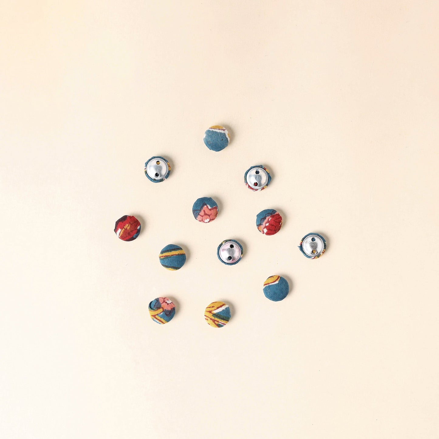 Multicolor Handmade Fabric Button Small at iTokri