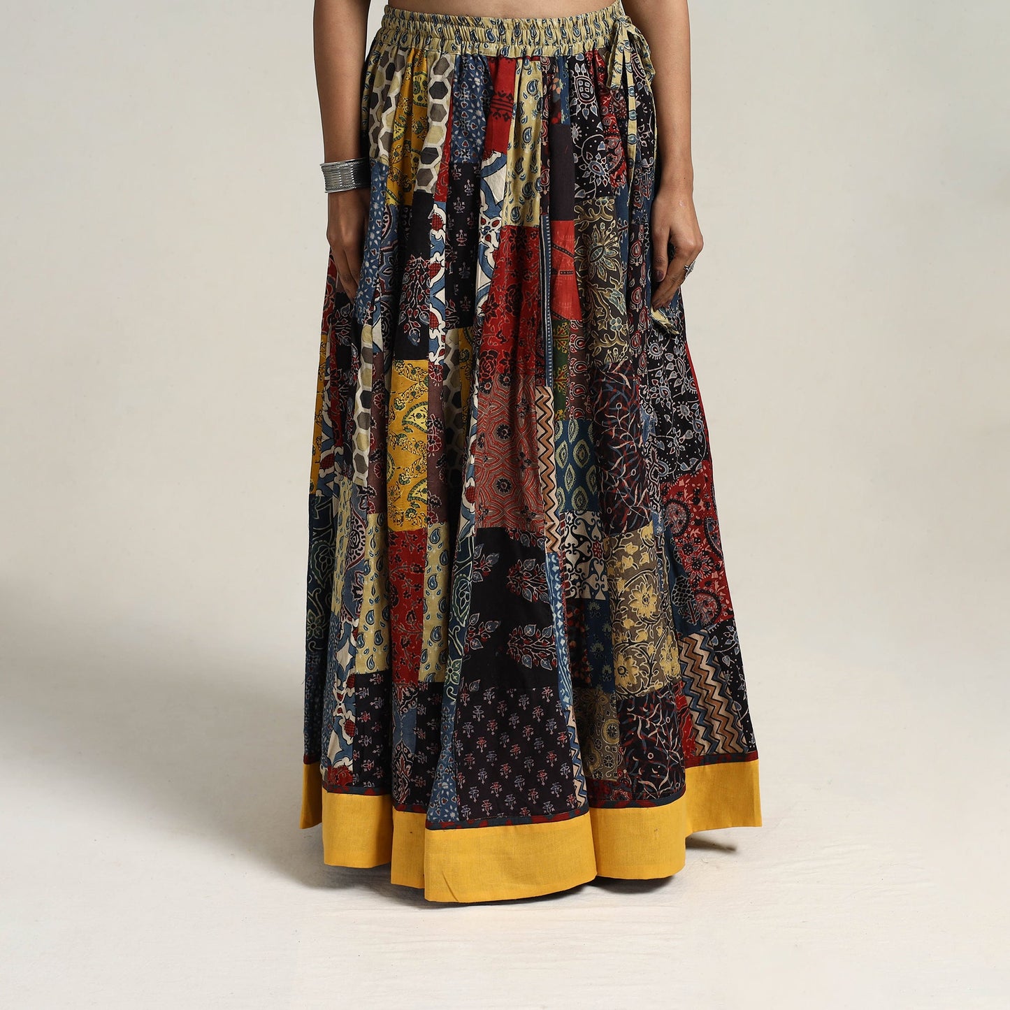 Multicolor - 24 kali patchwork cotton skirt 05 - handcrafted