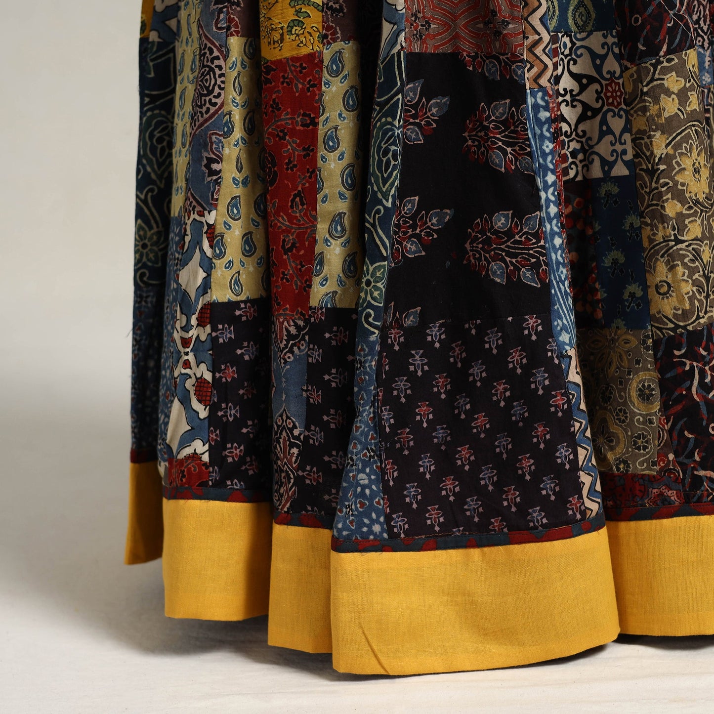 Multicolor - 24 kali patchwork cotton skirt 05 - handcrafted