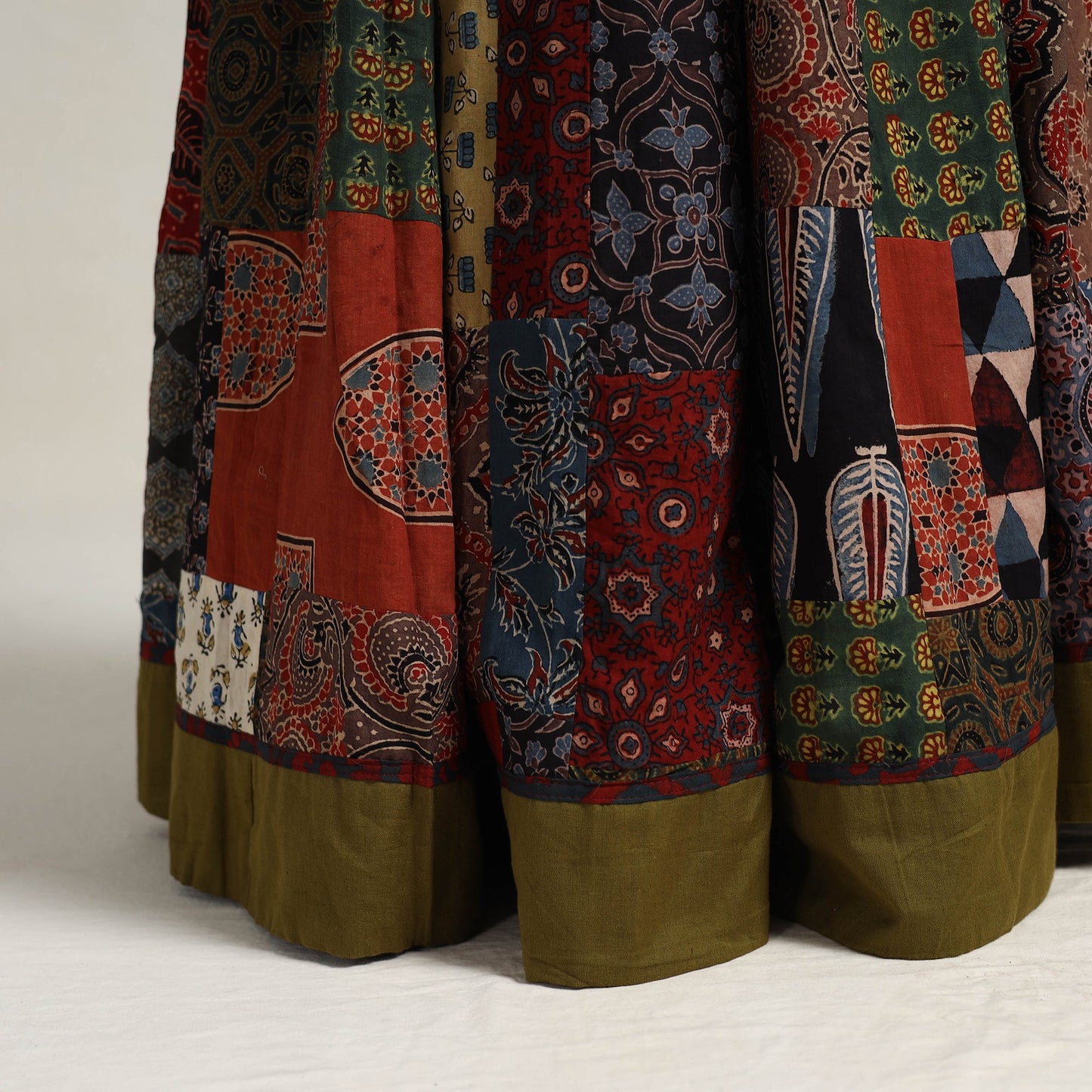 Multicolor - 24 kali patchwork cotton skirt 07 - handcrafted