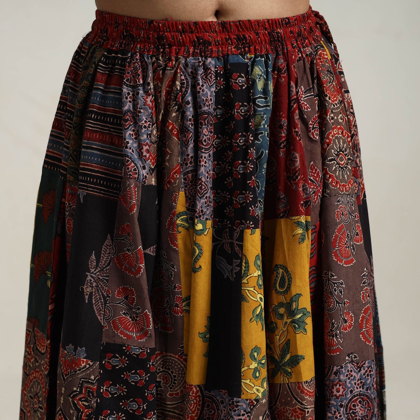 Multicolor - 24 kali patchwork cotton skirt 08 - handcrafted
