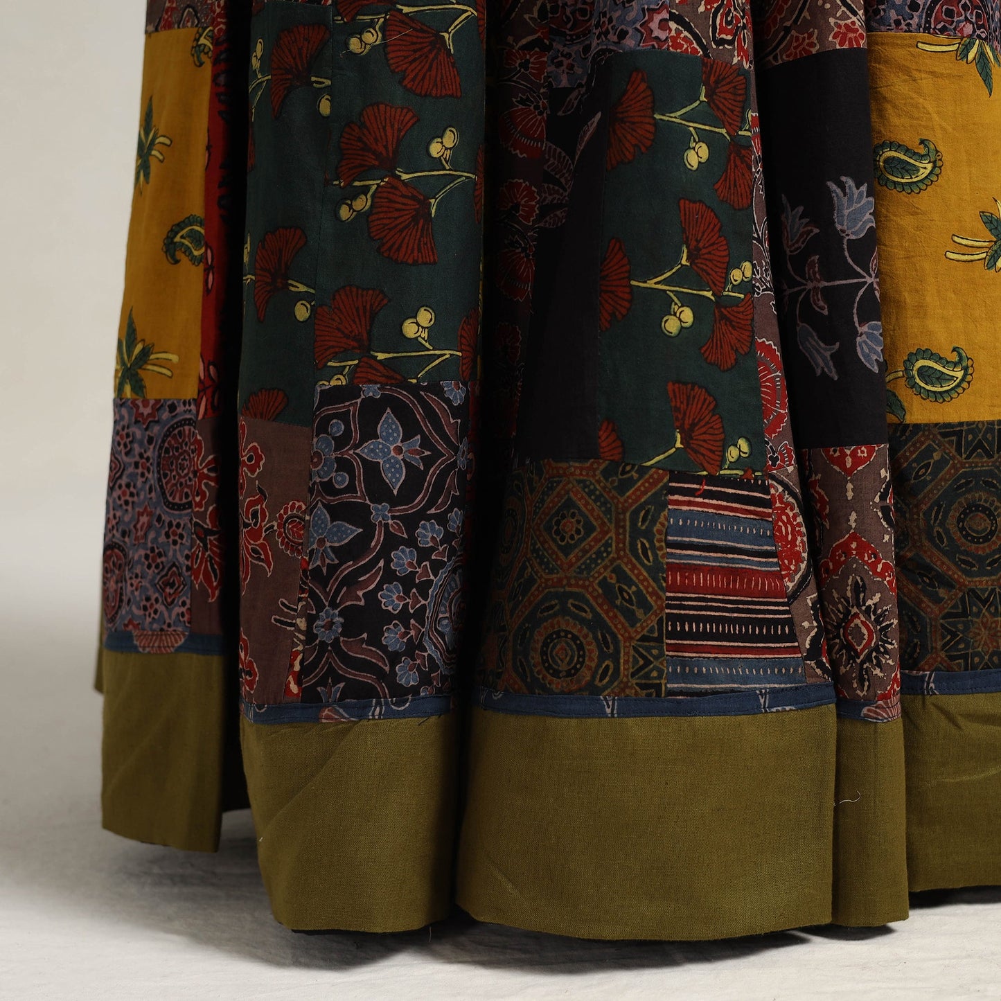 Multicolor - 24 kali patchwork cotton skirt 08 - handcrafted