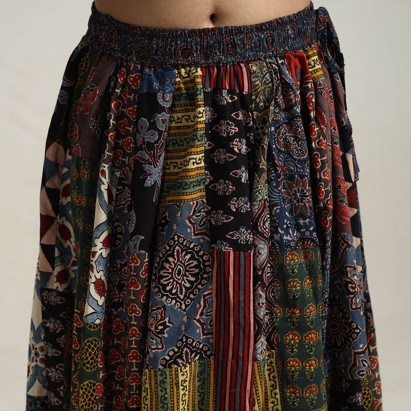 Multicolor - 24 kali patchwork cotton skirt 25 - handcrafted