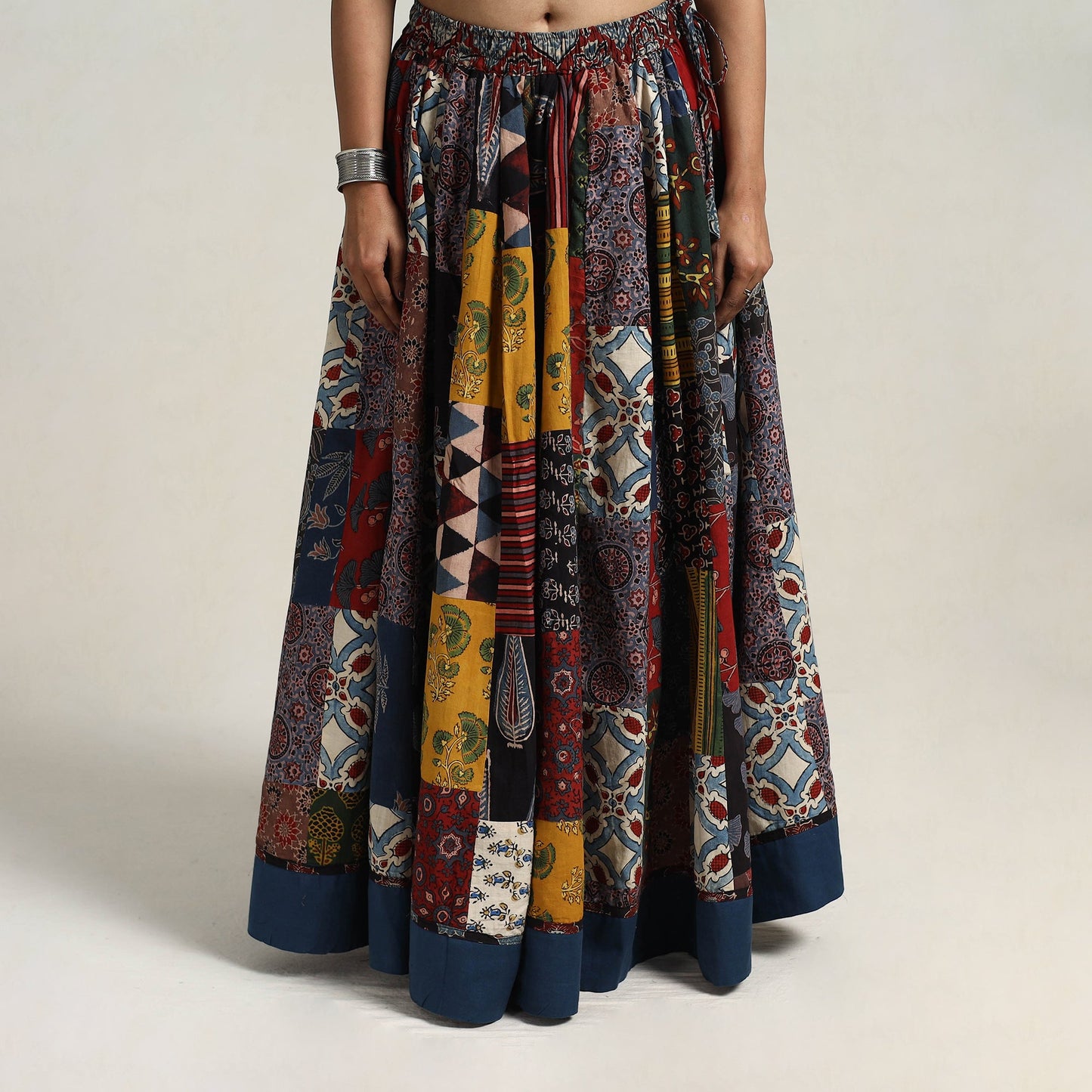 Multicolor - 24 kali patchwork cotton skirt - handcrafted