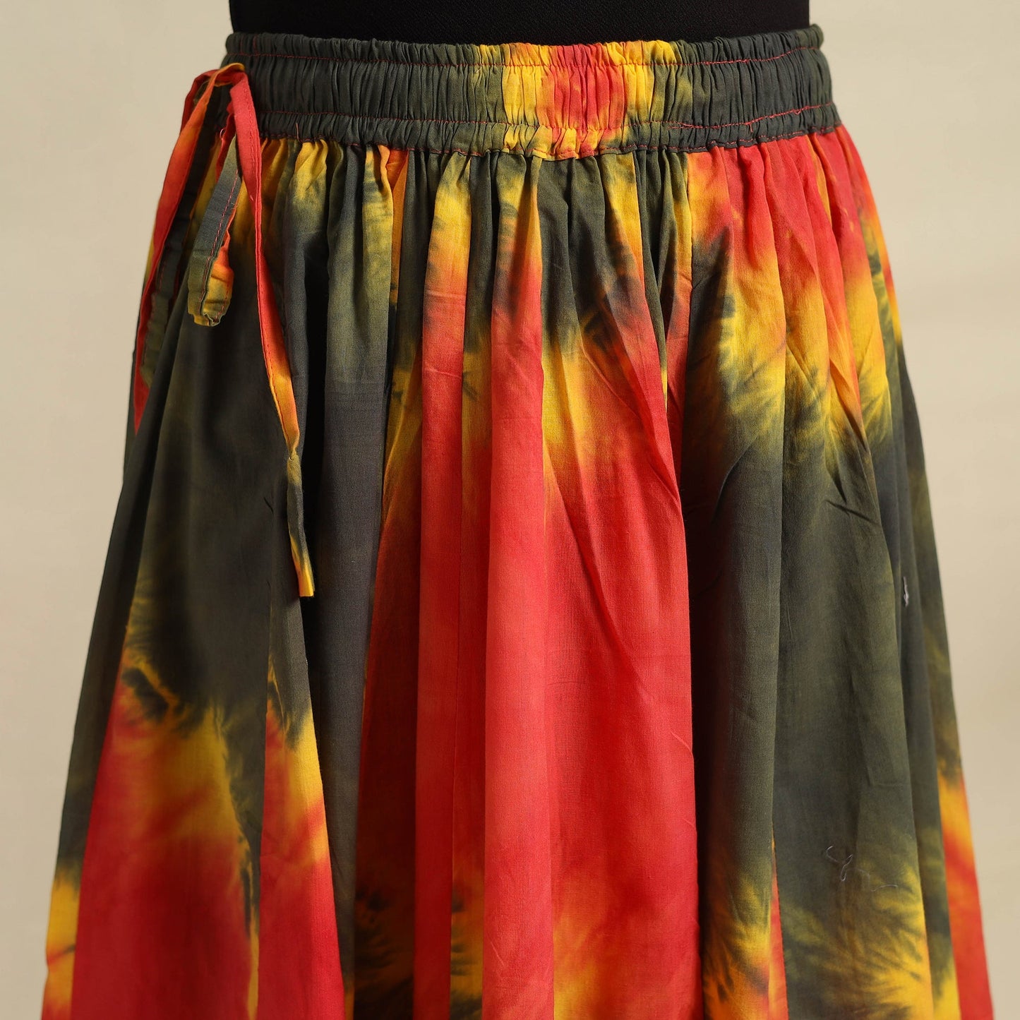 Buy 24 Kali Multicolor Patchwork Cotton Long Shibori Tie-Dye Skirt