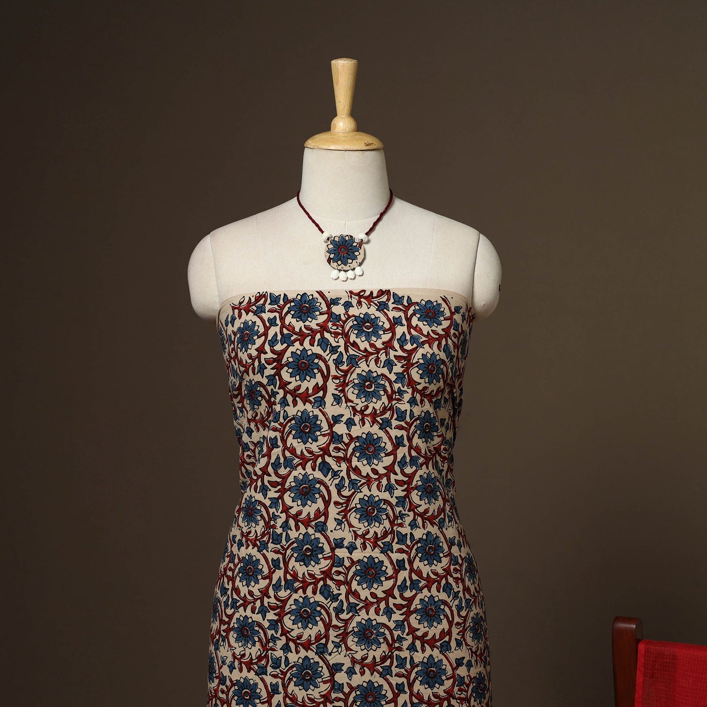 2pc cotton unstitched dress material with jewellery set 18