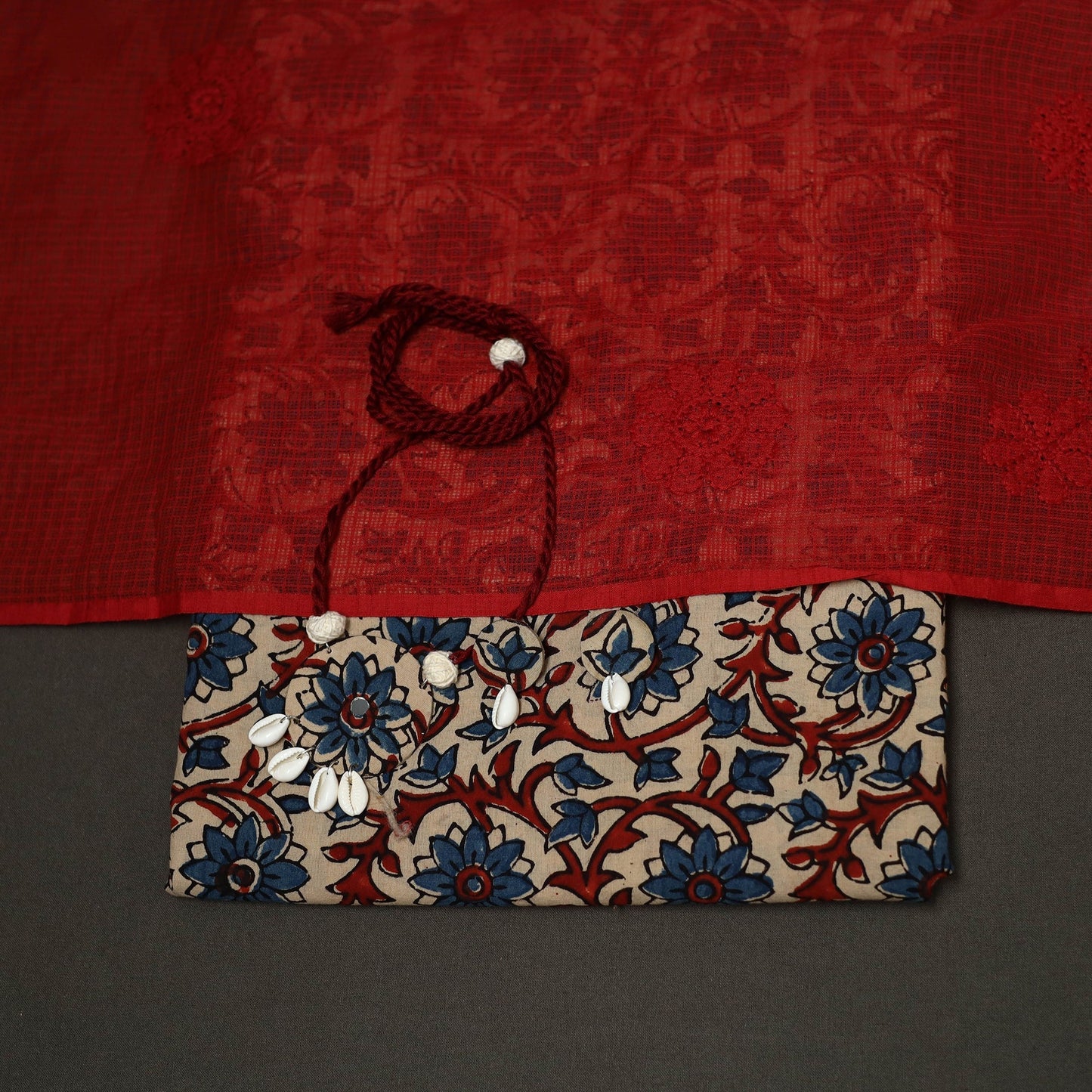 2pc cotton unstitched dress material with jewellery set 18