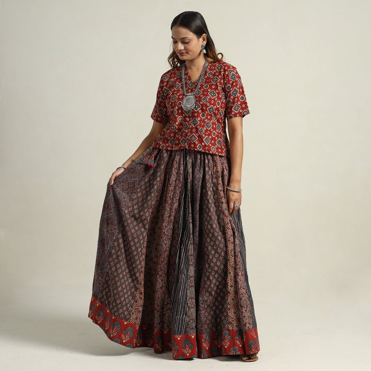 Ajrakh Patchwork Skirt