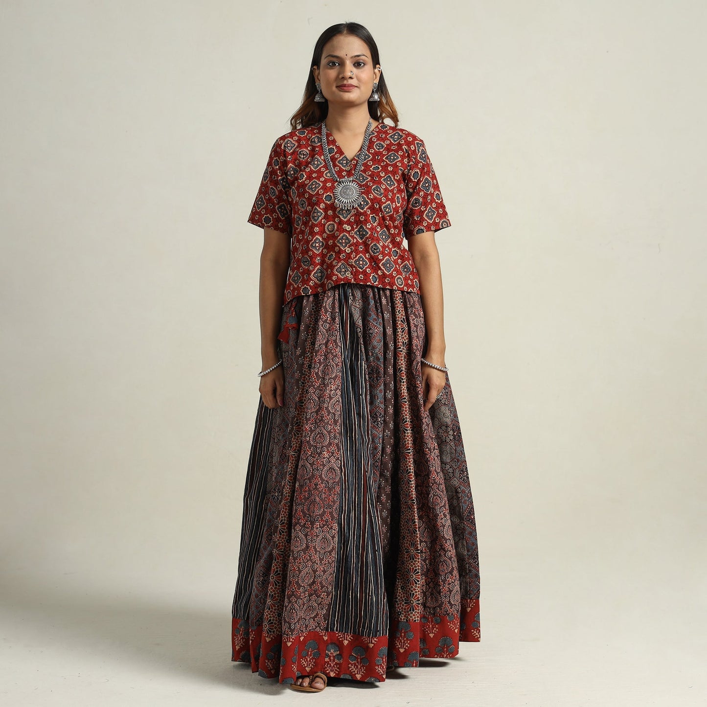 Ajrakh Patchwork Skirt