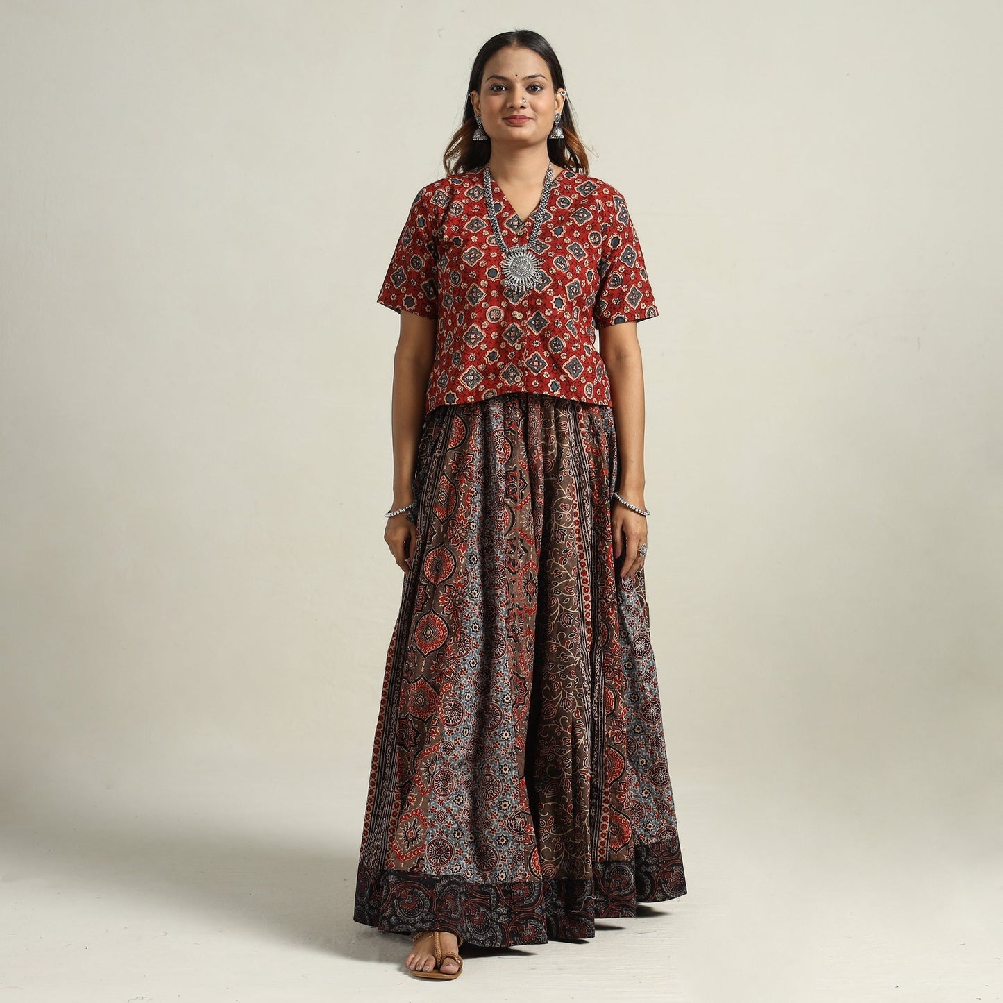 Ajrakh Patchwork Skirt