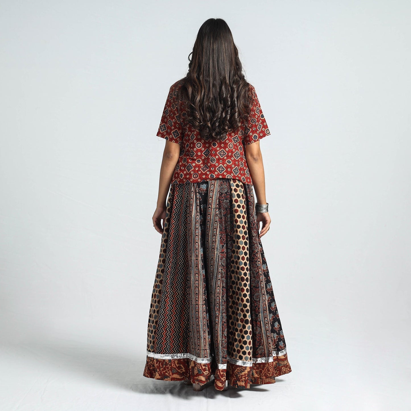 ajrakh long skirt