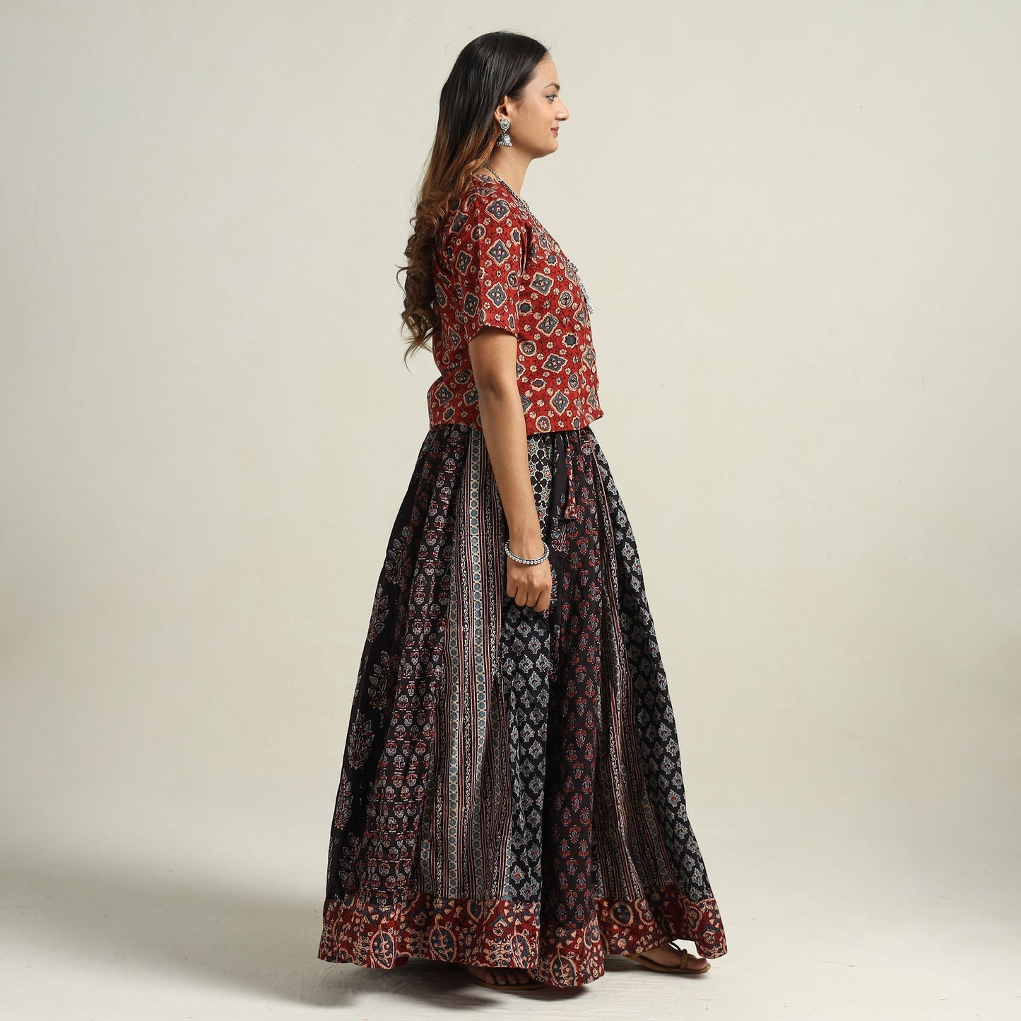 Ajrakh Patchwork Skirt