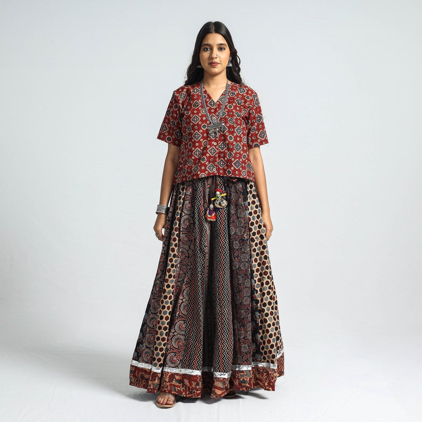 ajrakh long skirt