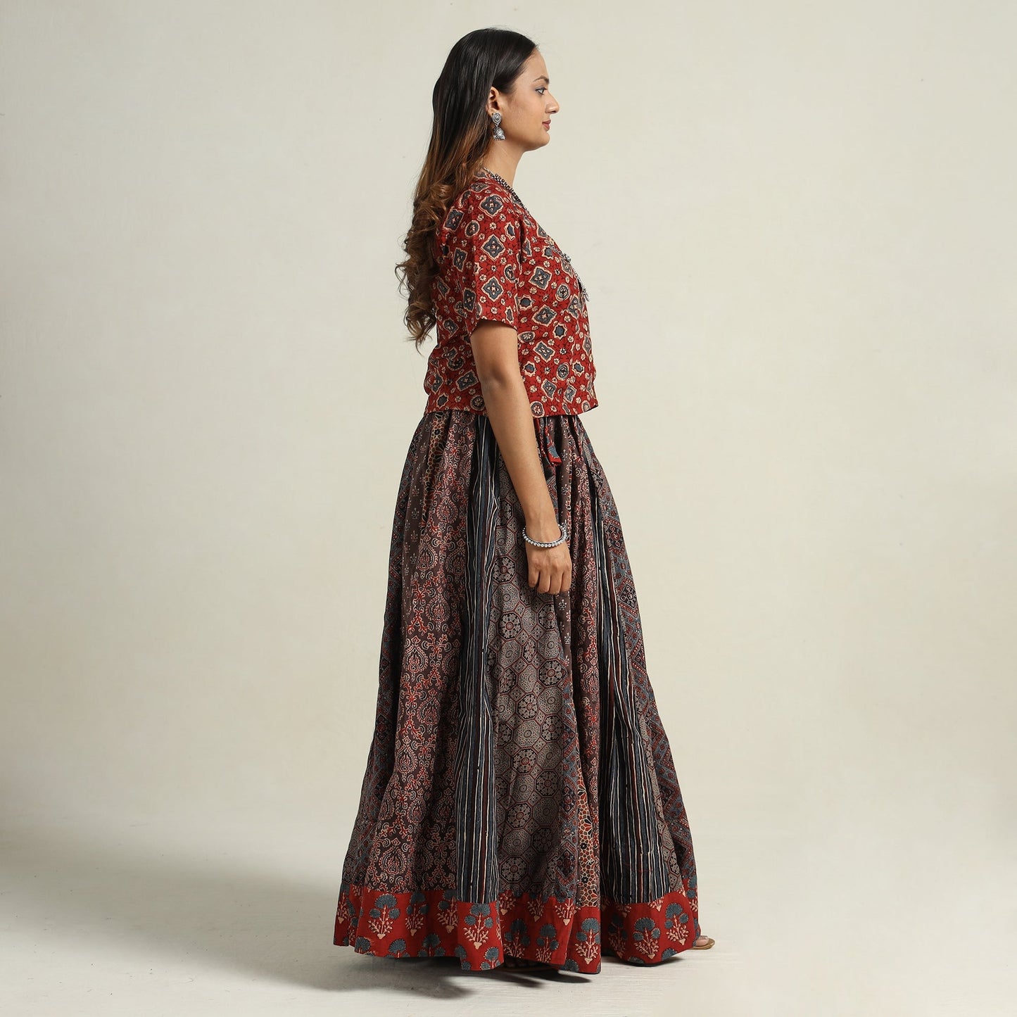 Ajrakh Patchwork Skirt