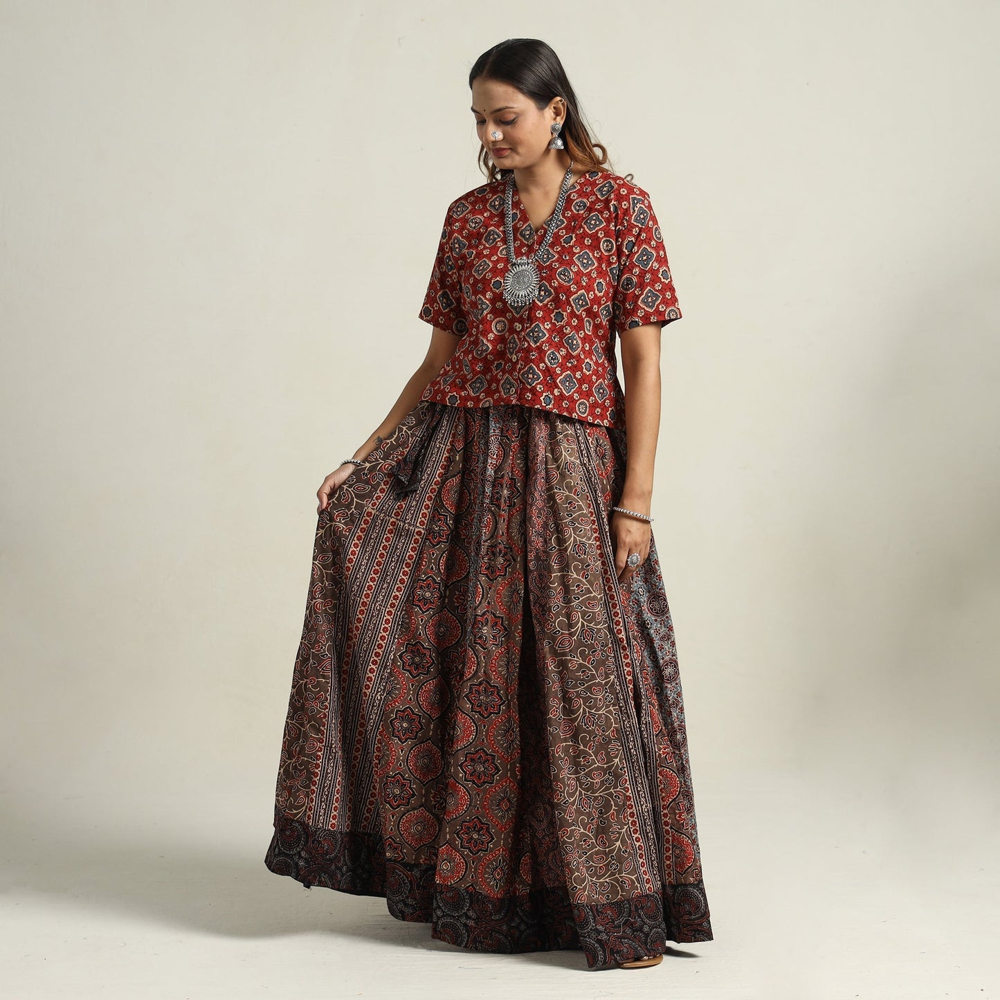 Ajrakh Patchwork Skirt