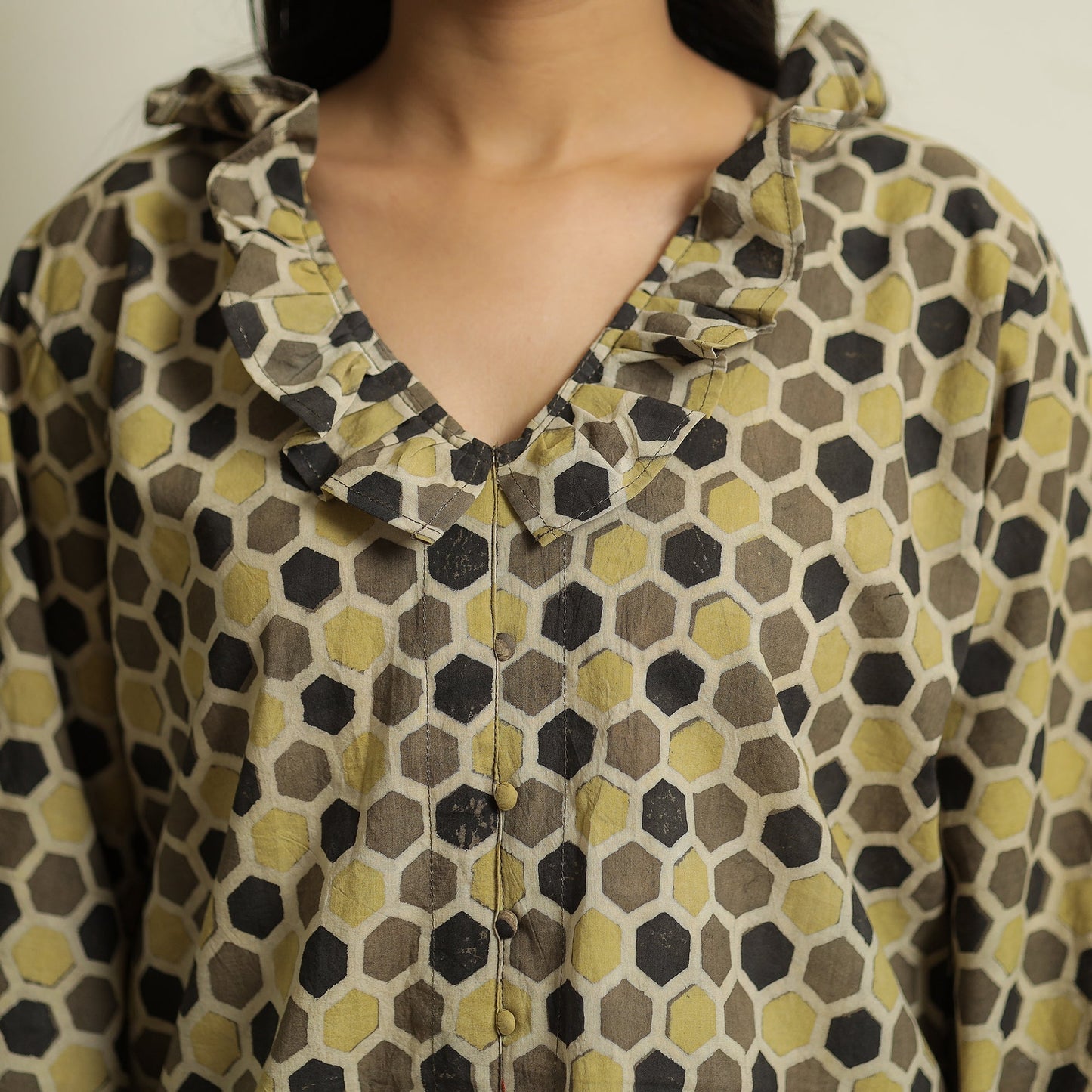 Ajrakh Block Printed Cotton Crop Top 05