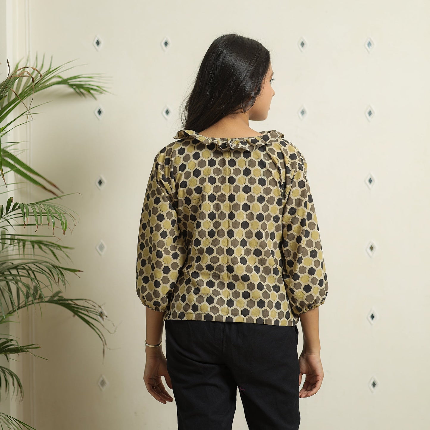 Ajrakh Block Printed Cotton Crop Top 05