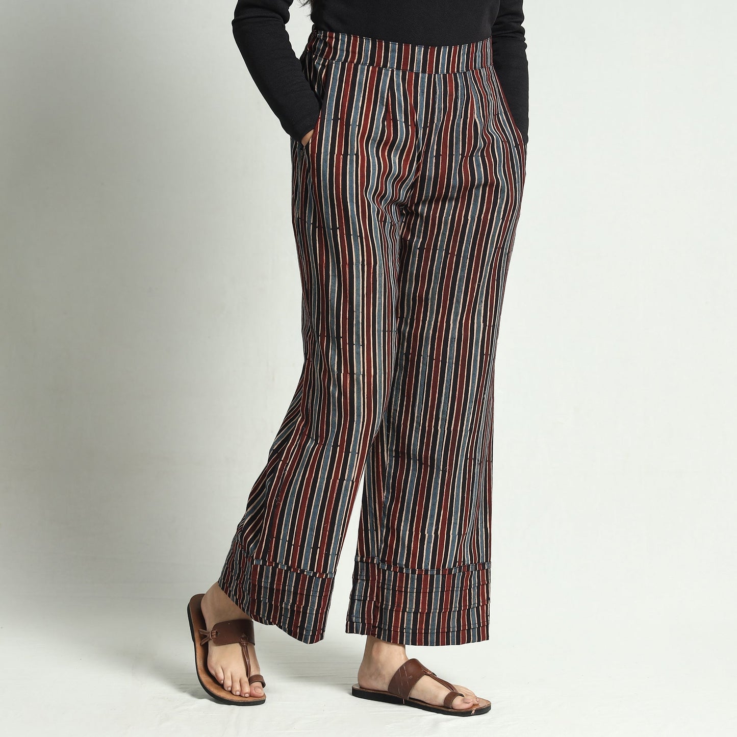 Multicolor - printed cotton elasticated palazzo