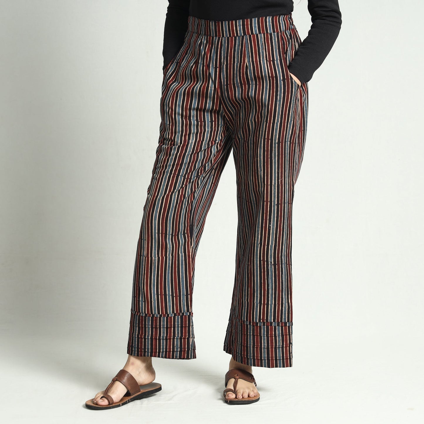 Multicolor - printed cotton elasticated palazzo