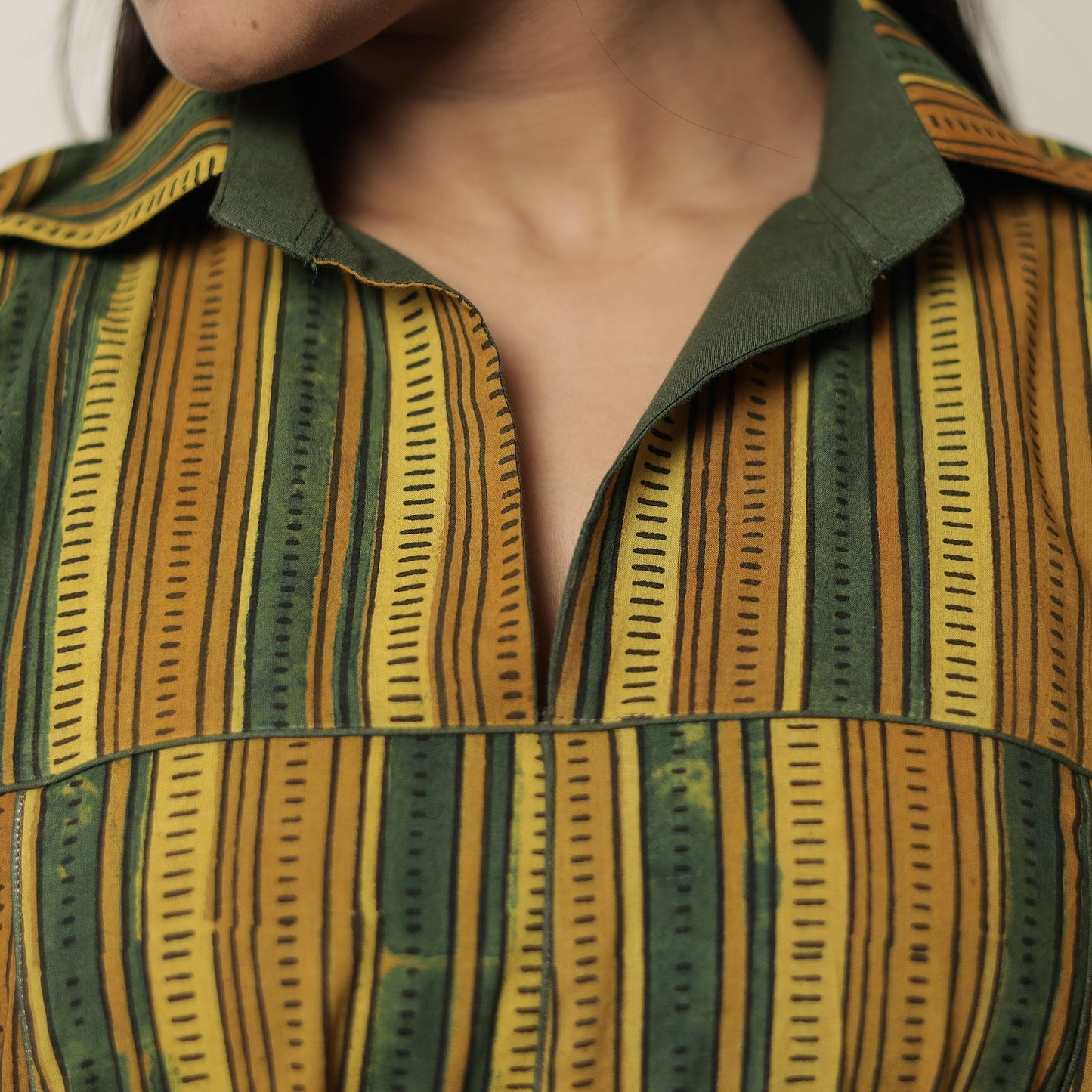 Ajrakh Block Printed Cotton Flared Kurta for Women