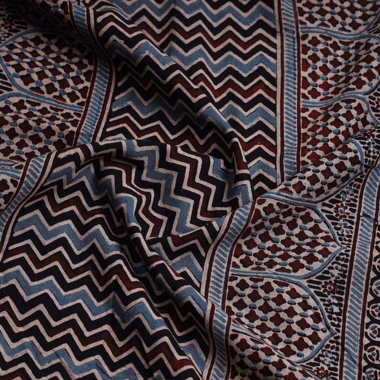 Buy Ajrakh Block Printed Cotton Kurta Material - 3 meter Online at iTokri.com