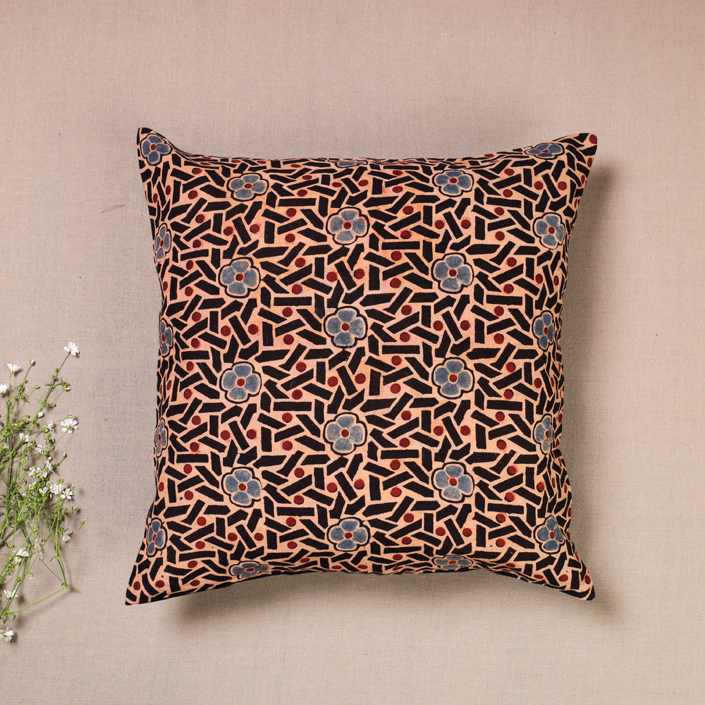 Ajrakh Block Printed Cotton Cushion Cover