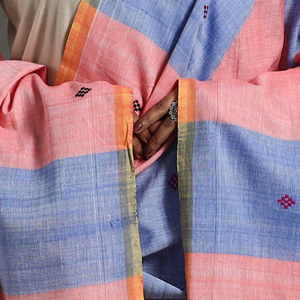 Multicolor Assam Weave Thread Buti Handloom Dupatta