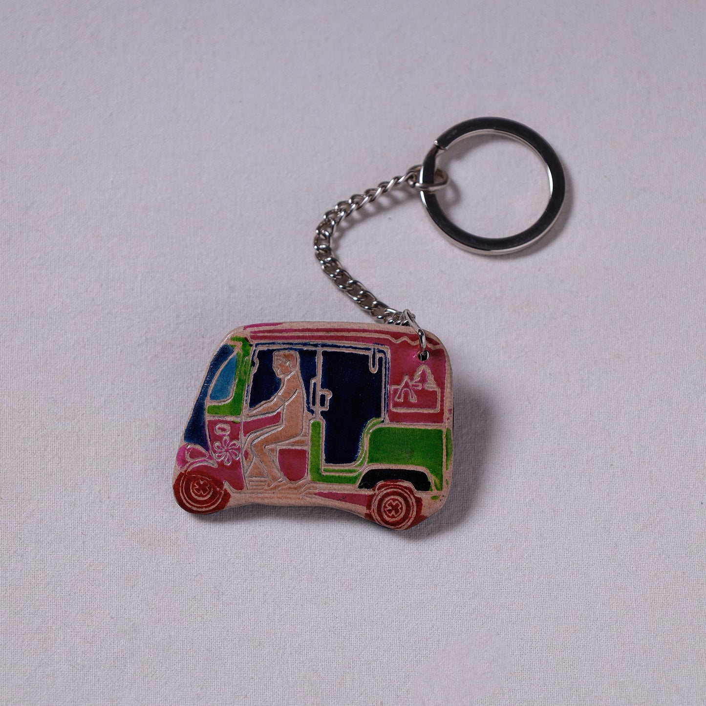 Multicolor Handcrafted Leather Keychain
