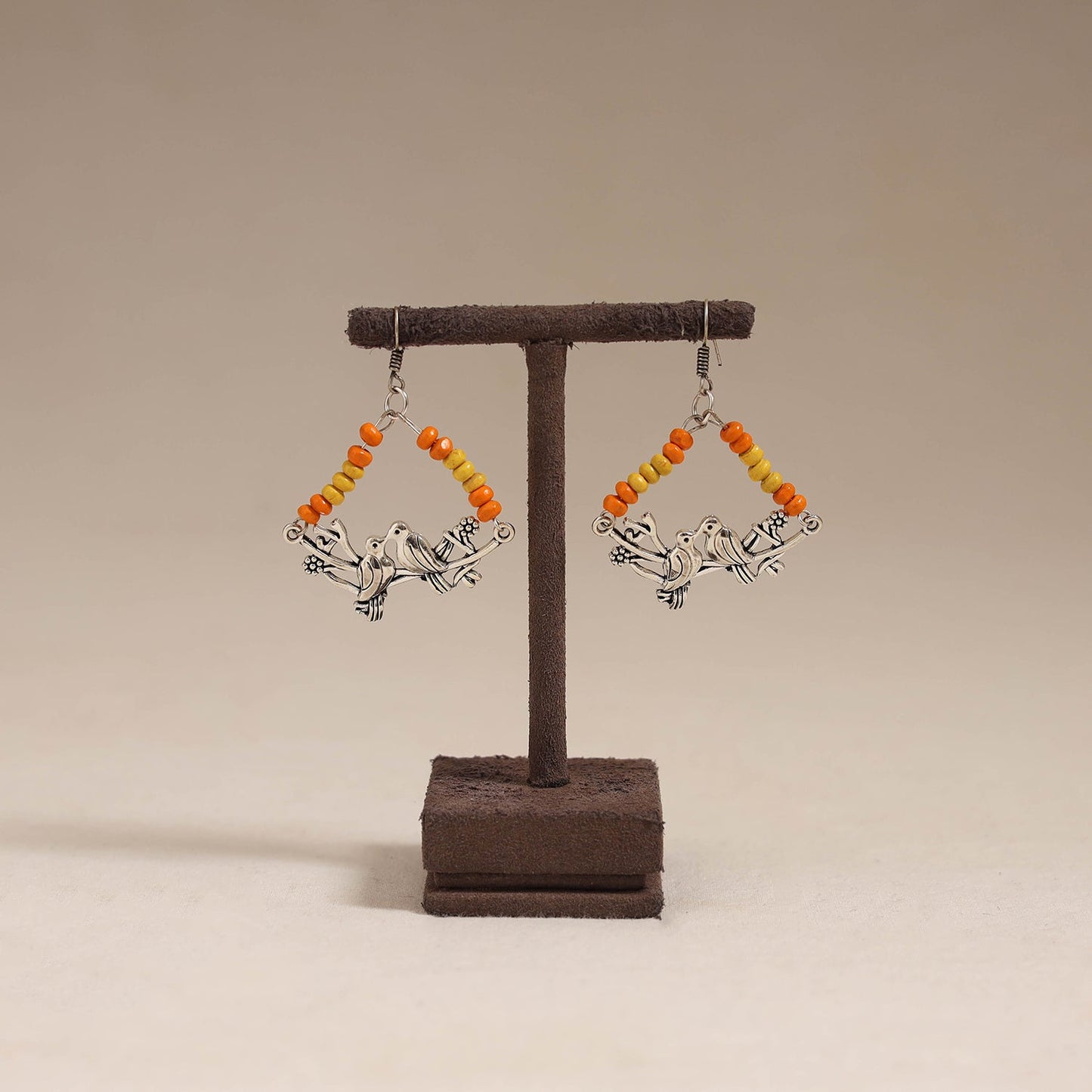 Multicolor - avni wooden beads earrings with german silver