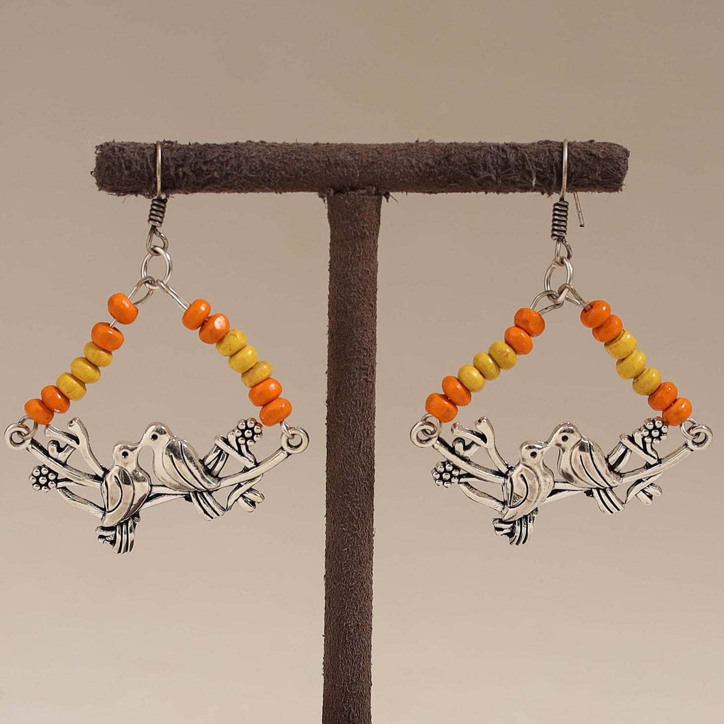 Multicolor - avni wooden beads earrings with german silver